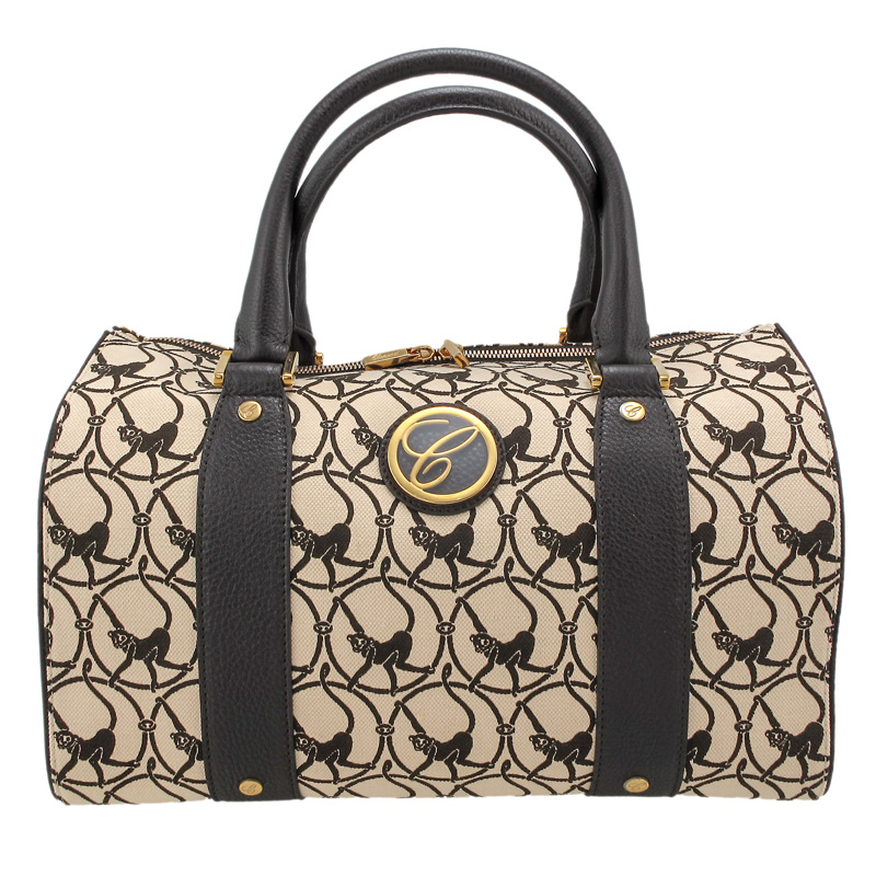 Chopard Milano Beige Cloth & Brown Leather Handbag 95000-0328