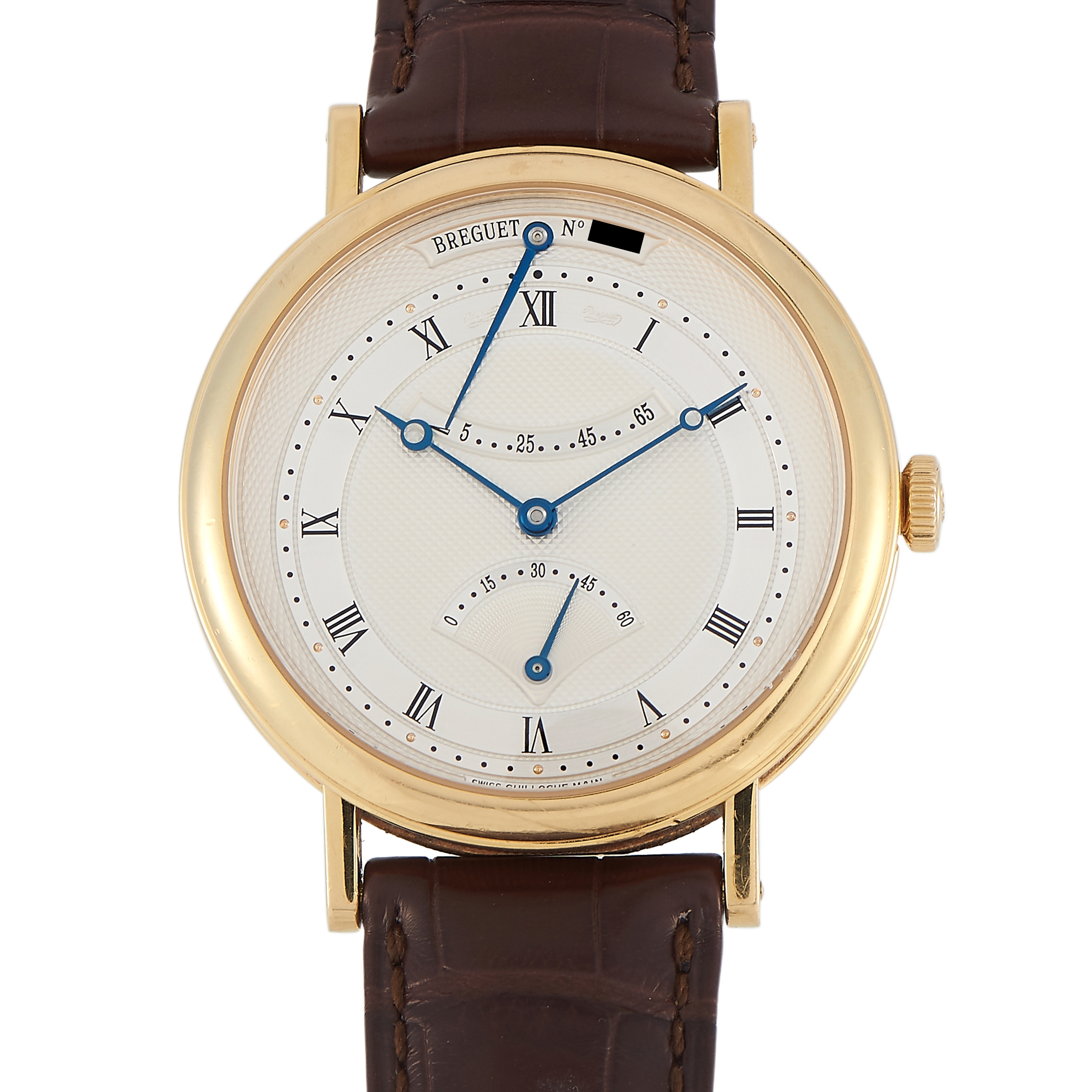 Pre-owned Breguet Classique Retrograde Seconds 18ct yellow gold guilloche dial, ref. 5207BA