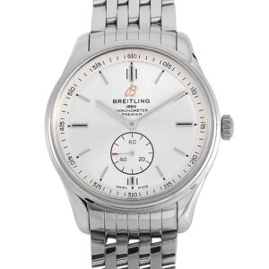 Pre-owned Breitling Premier Automatic Chronometer 40mm steel silver dial COSC certified with box