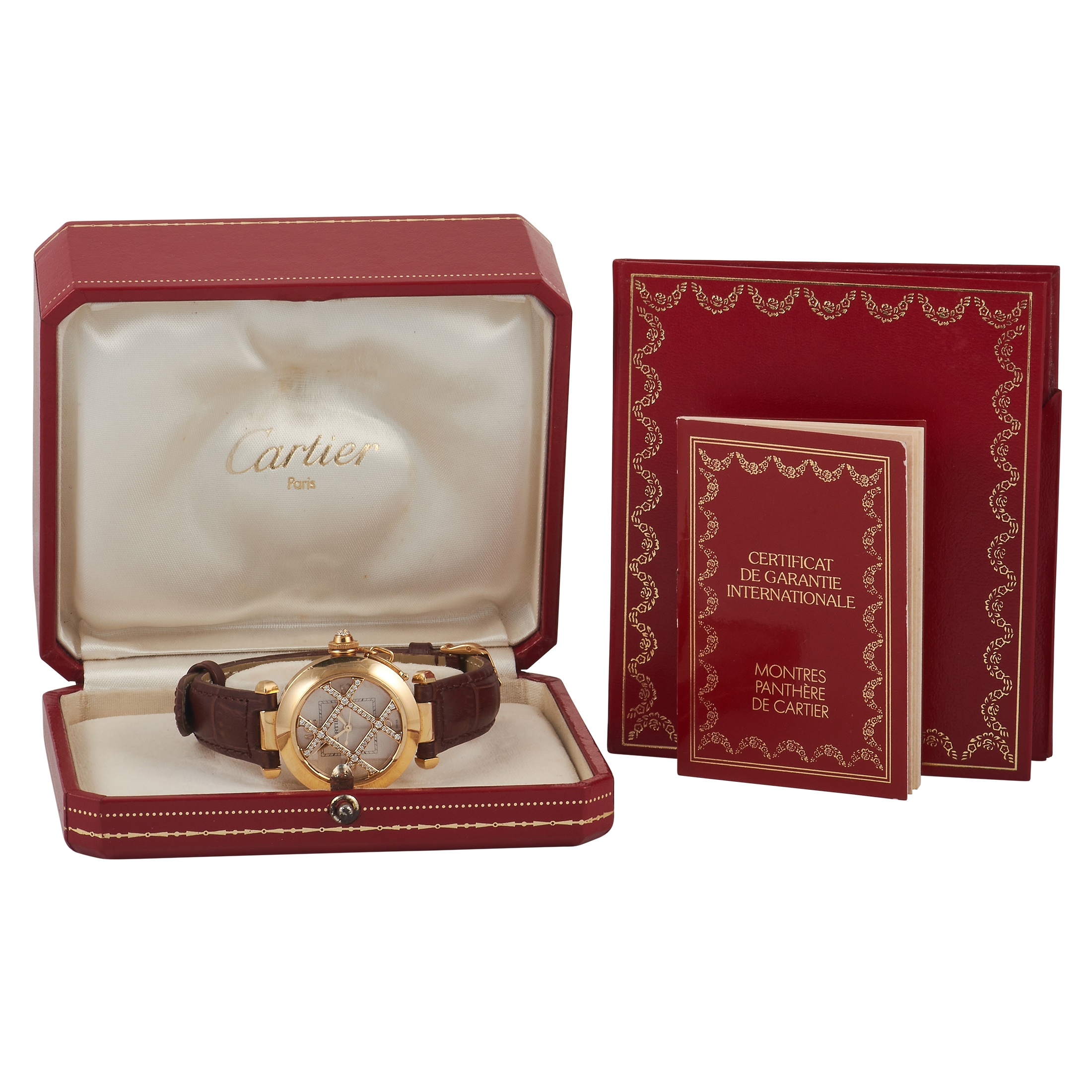 Cartier Pasha de Cartier 18K Yellow Gold Diamond Grille Watch 2399