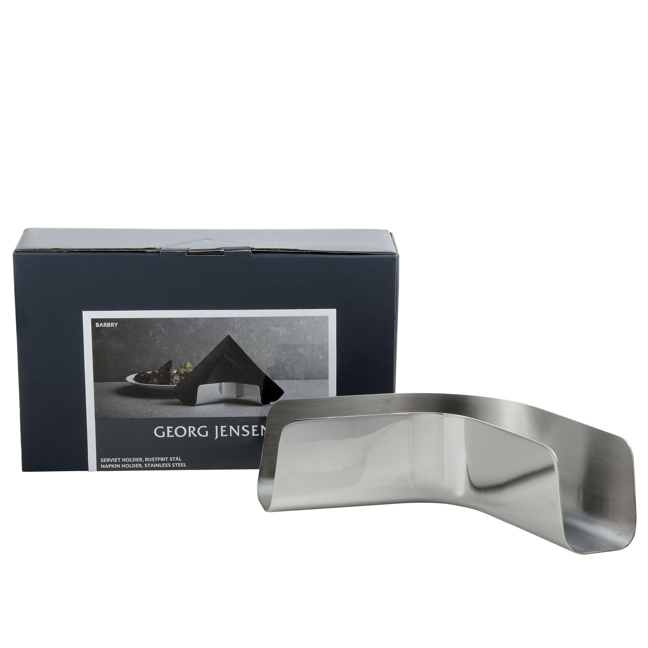 Georg Jensen Barbry Stainless Steel Napkin Holder