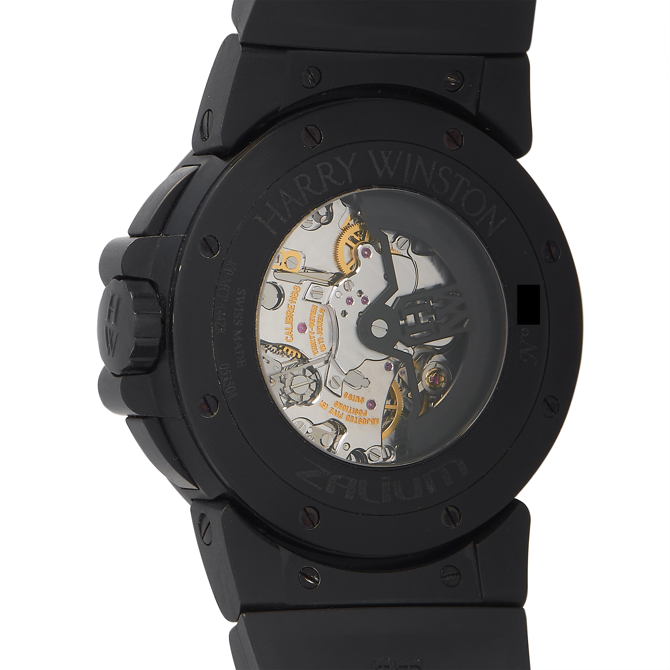 Harry Winston Ocean Triple Retrograde Black Zalium Chronograph Watch 400-MCRA44ZK
