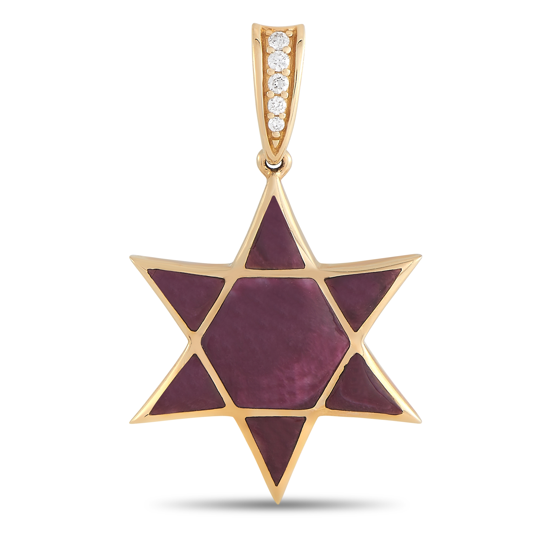 Kabana 14K Yellow Gold 0.05 ct Diamond and Spiny Star of David Pendant KB50-111921