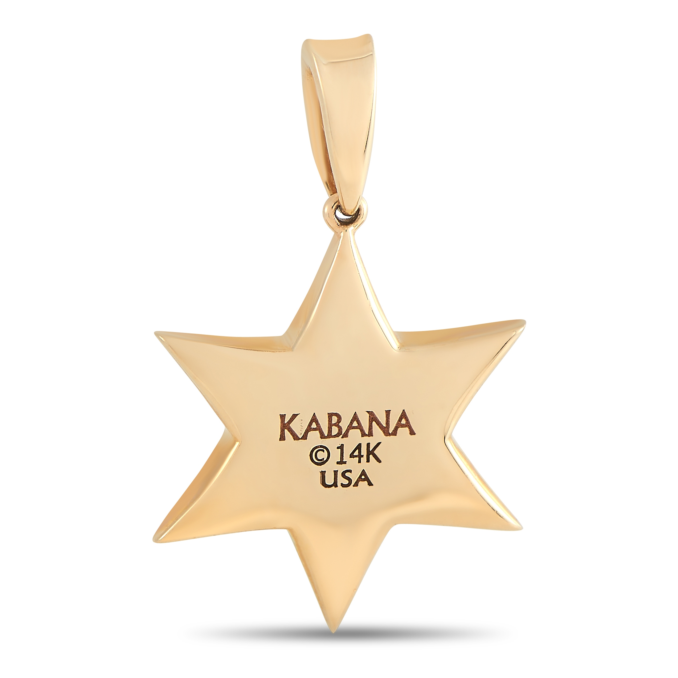 Kabana 14K Yellow Gold 0.05 ct Diamond and Spiny Star of David Pendant KB50-111921 - Image 2