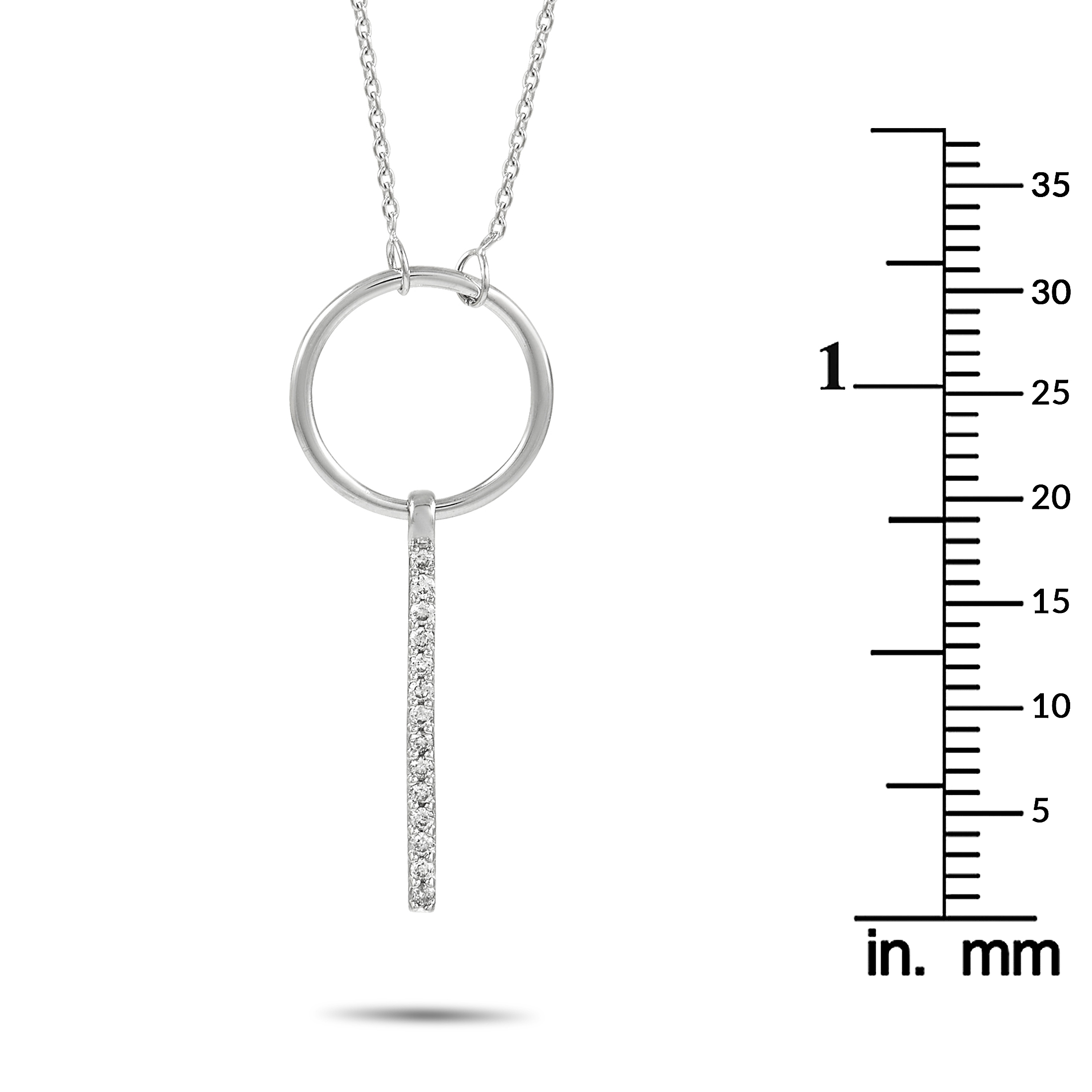 LB Exclusive 14K White Gold 0.10 ct Diamond Necklace NK410241W - Image 4