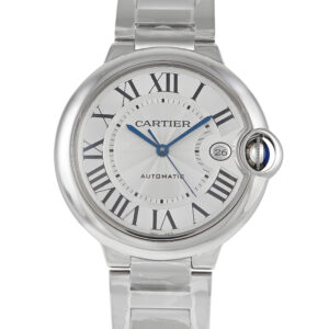 Pre-owned Cartier Ballon Bleu de Cartier Khanjar 40mm silver guilloche dial, ref. WSBB0040