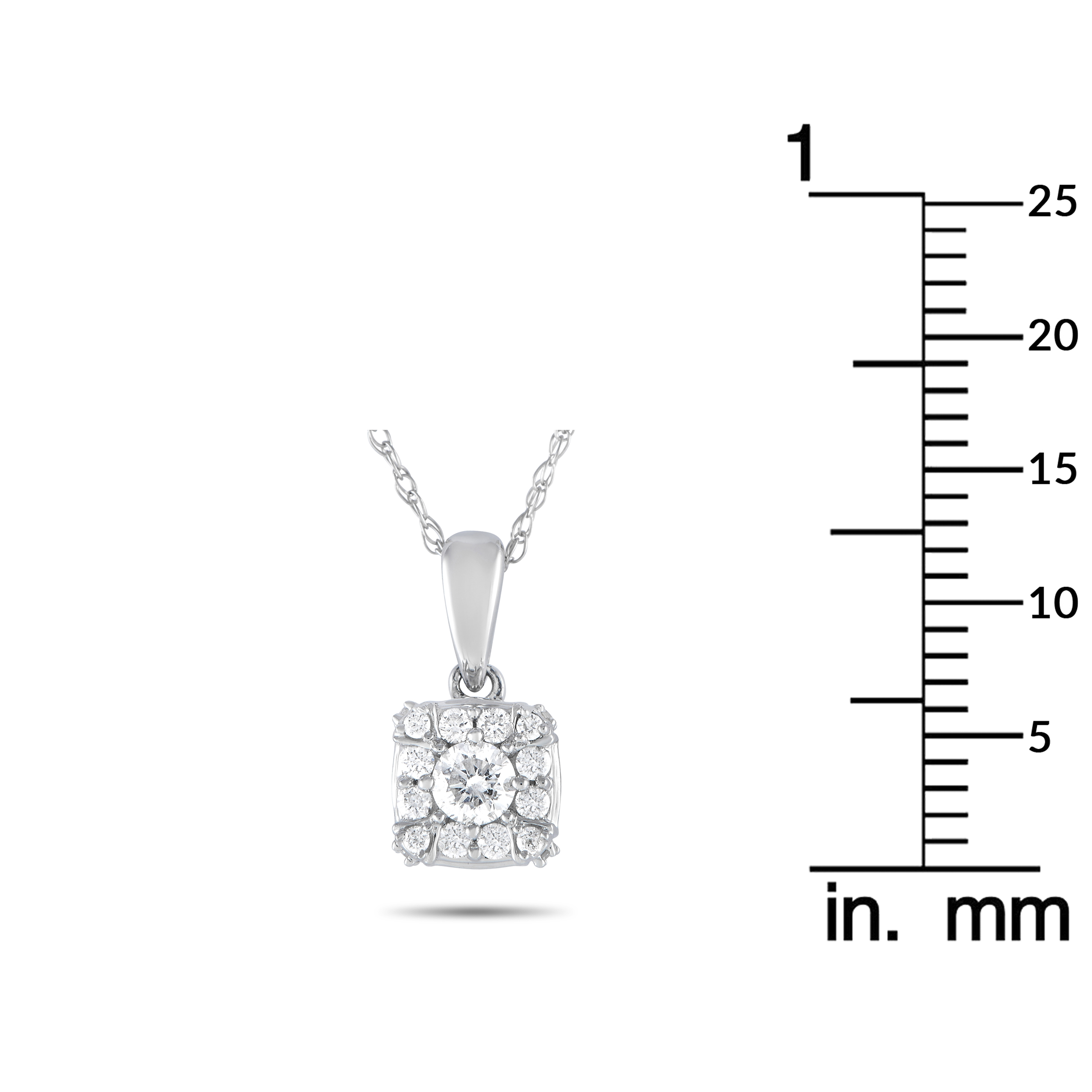LB Exclusive 14K White Gold 0.25ct Diamond Pendant Necklace PS03030223 - Image 4