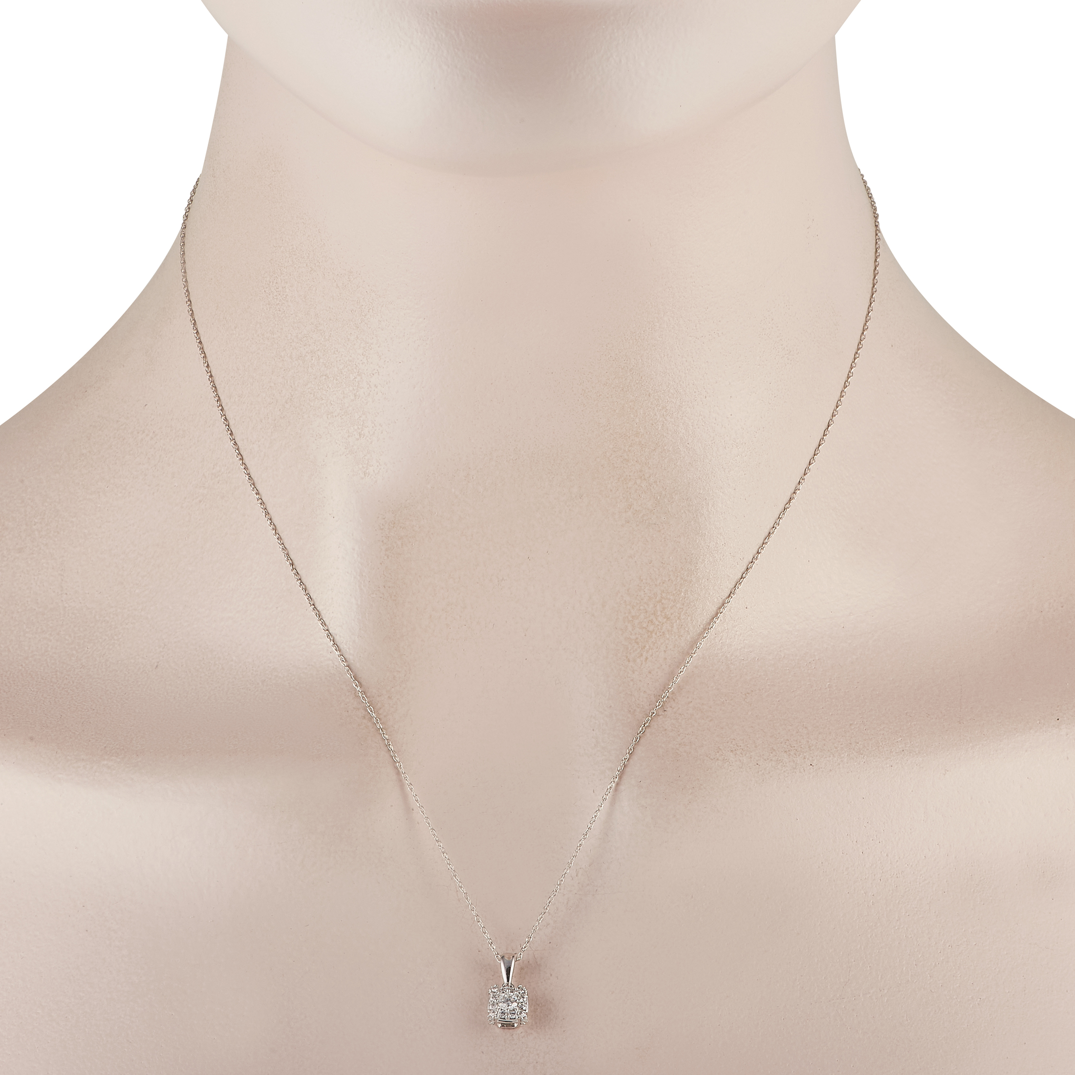 LB Exclusive 14K White Gold 0.25ct Diamond Pendant Necklace PS03030223 - Image 2