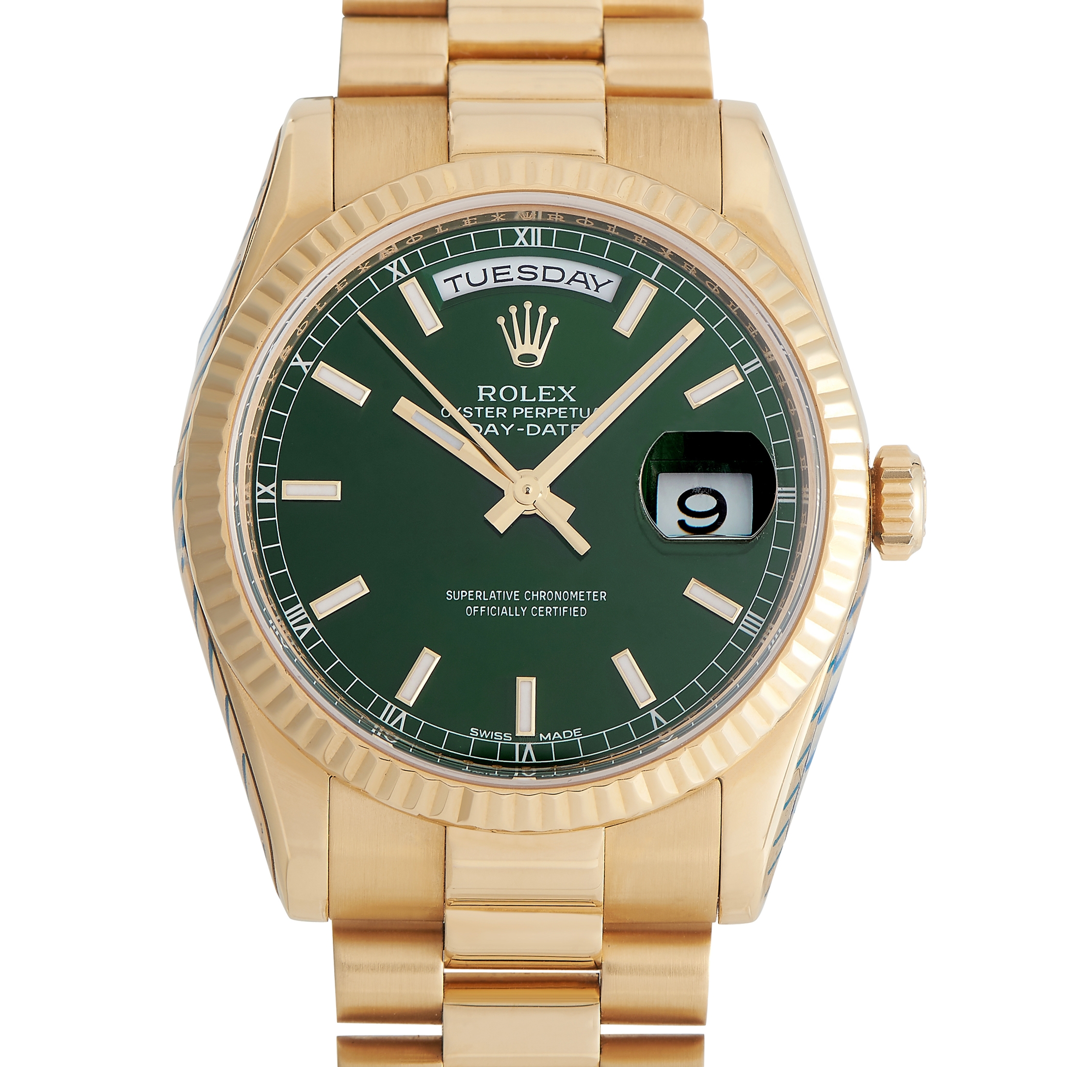 Rolex Day-Date 36 Green Dial Watch 118238 - 36mm - Green
