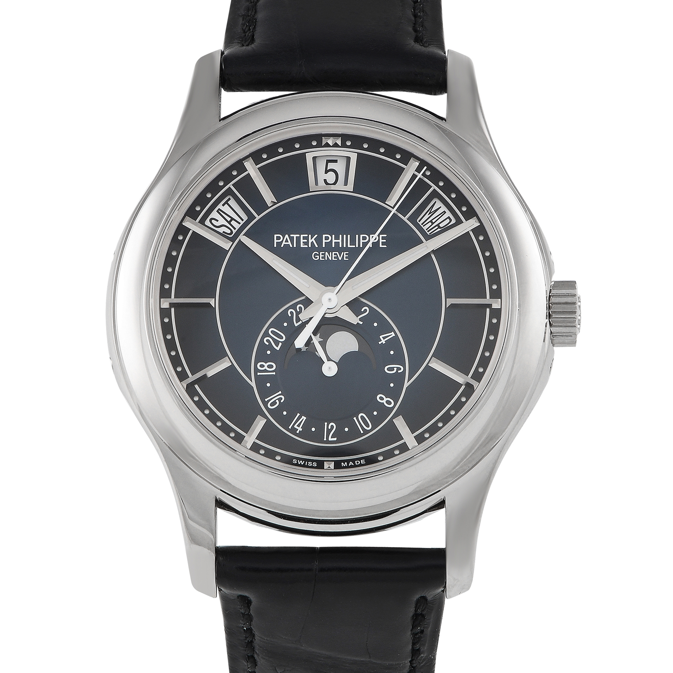 Patek Philippe Complications Moon Phase Annual Calendar Watch 5205G-013