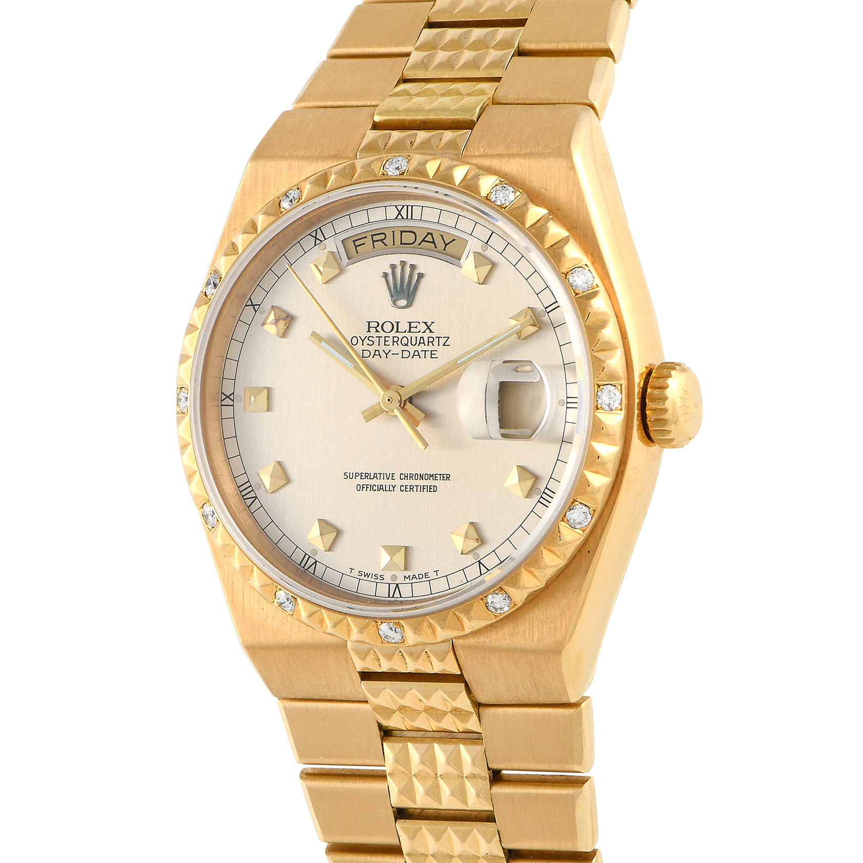 vintage an・an no.18 Rolex Day-Date Oysterquartz 18K Yellow Gold Watch 19038 - 36mm