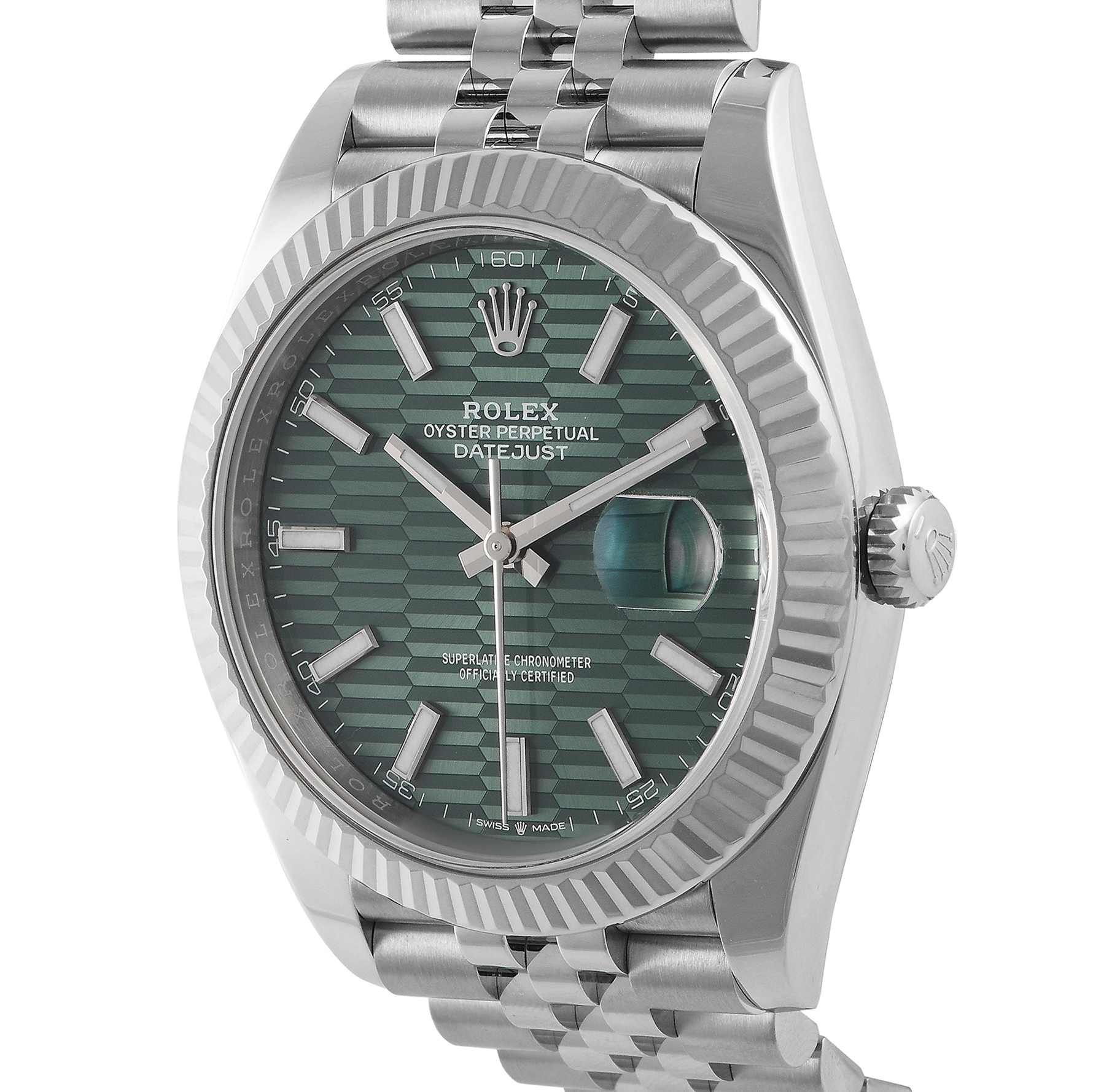 Rolex Datejust 41 Fluted Green Dial Watch 126334 - Image 2