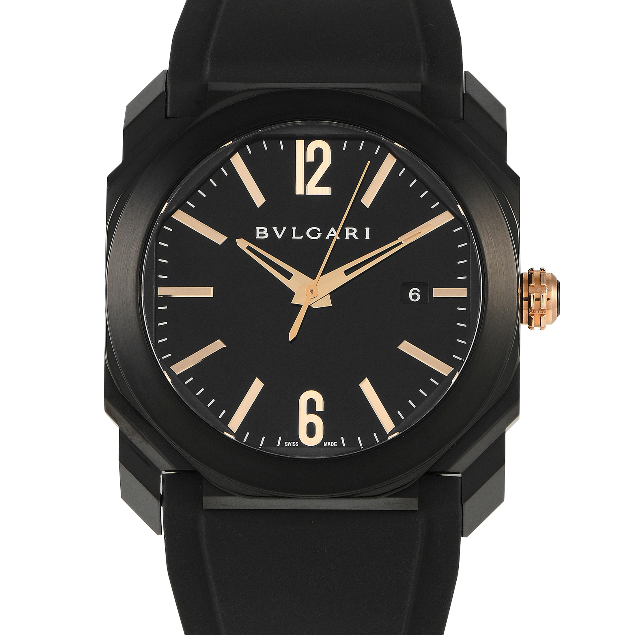 Bvlgari Octo Solotempo Black DLC Steel Watch 102581 - 41mm - Black - -