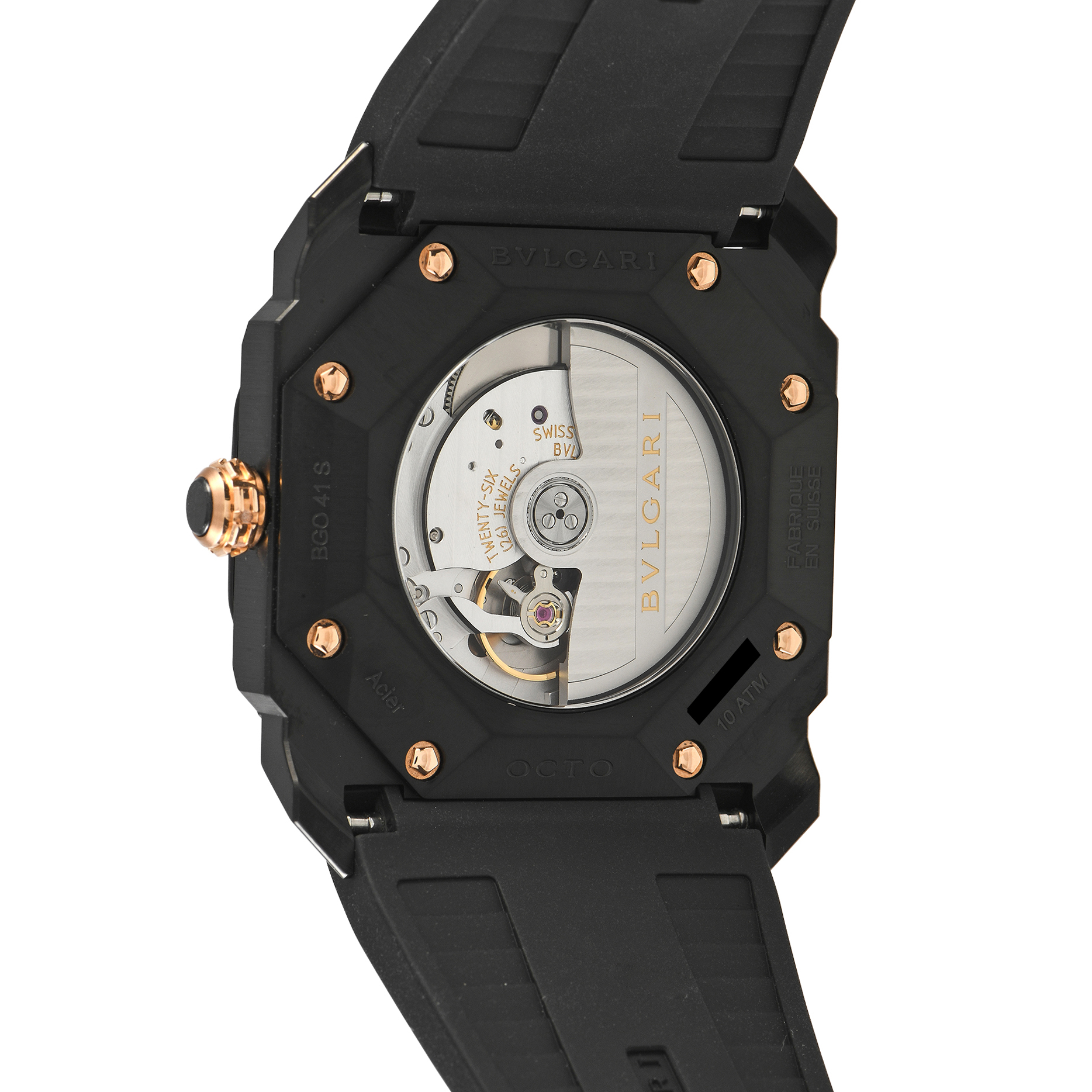 Bvlgari Octo Solotempo Black DLC Steel Watch 102581 - 41mm - Black - -