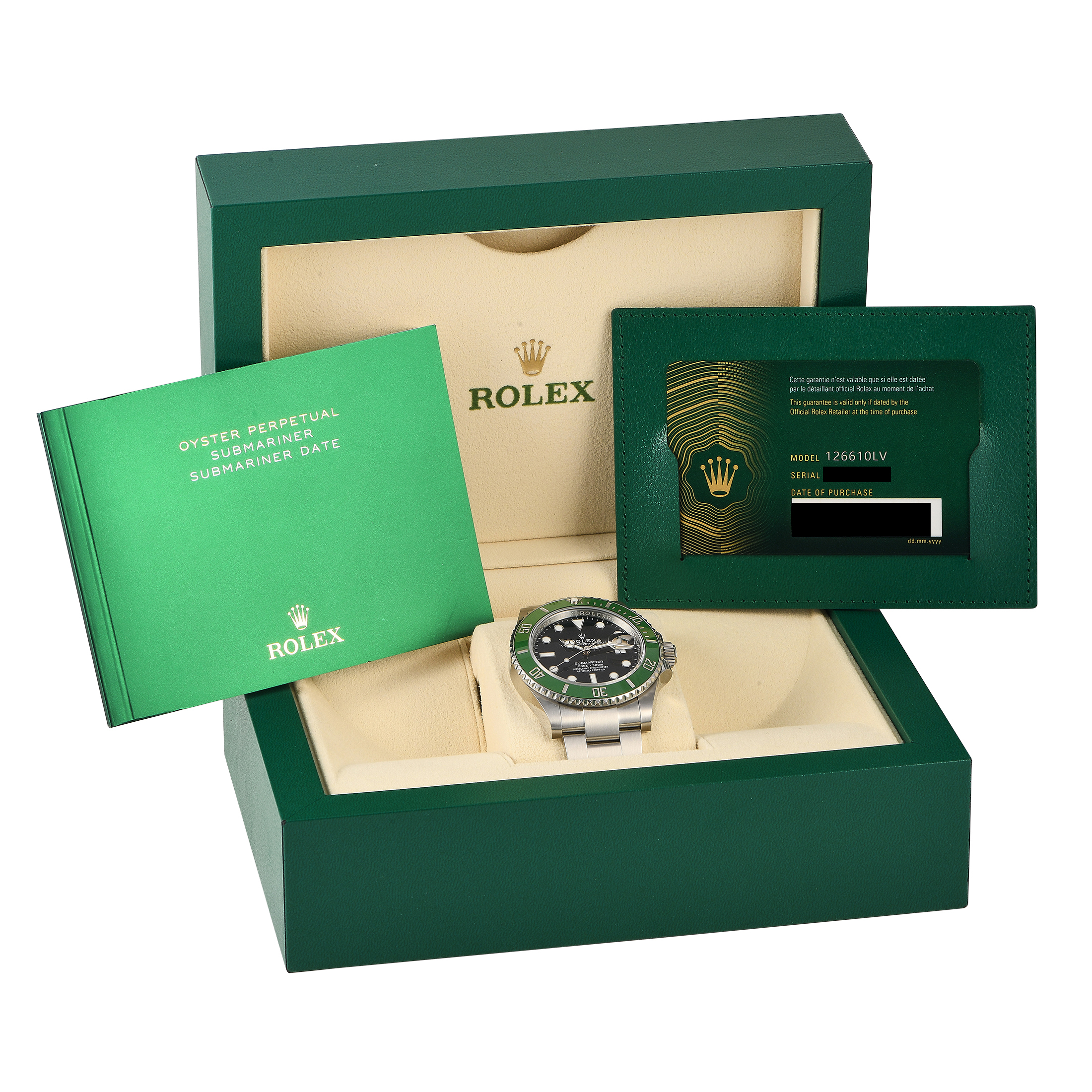 Rolex Submariner Date Green Bezel Oystersteel Watch 126610LV