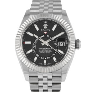 Pre-owned Rolex Sky-Dweller 42mm black dial Ring Command bezel, ref. 326934