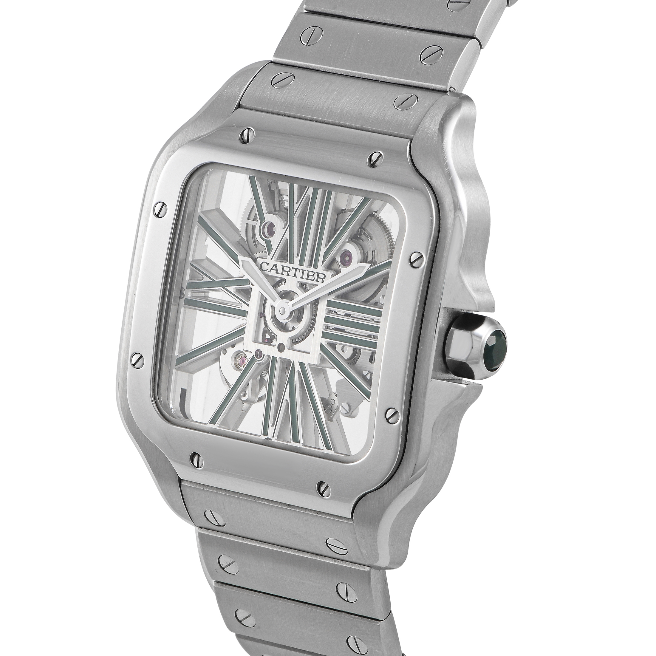 Cartier Santos de Cartier Green Skeleton Watch WHSA0028