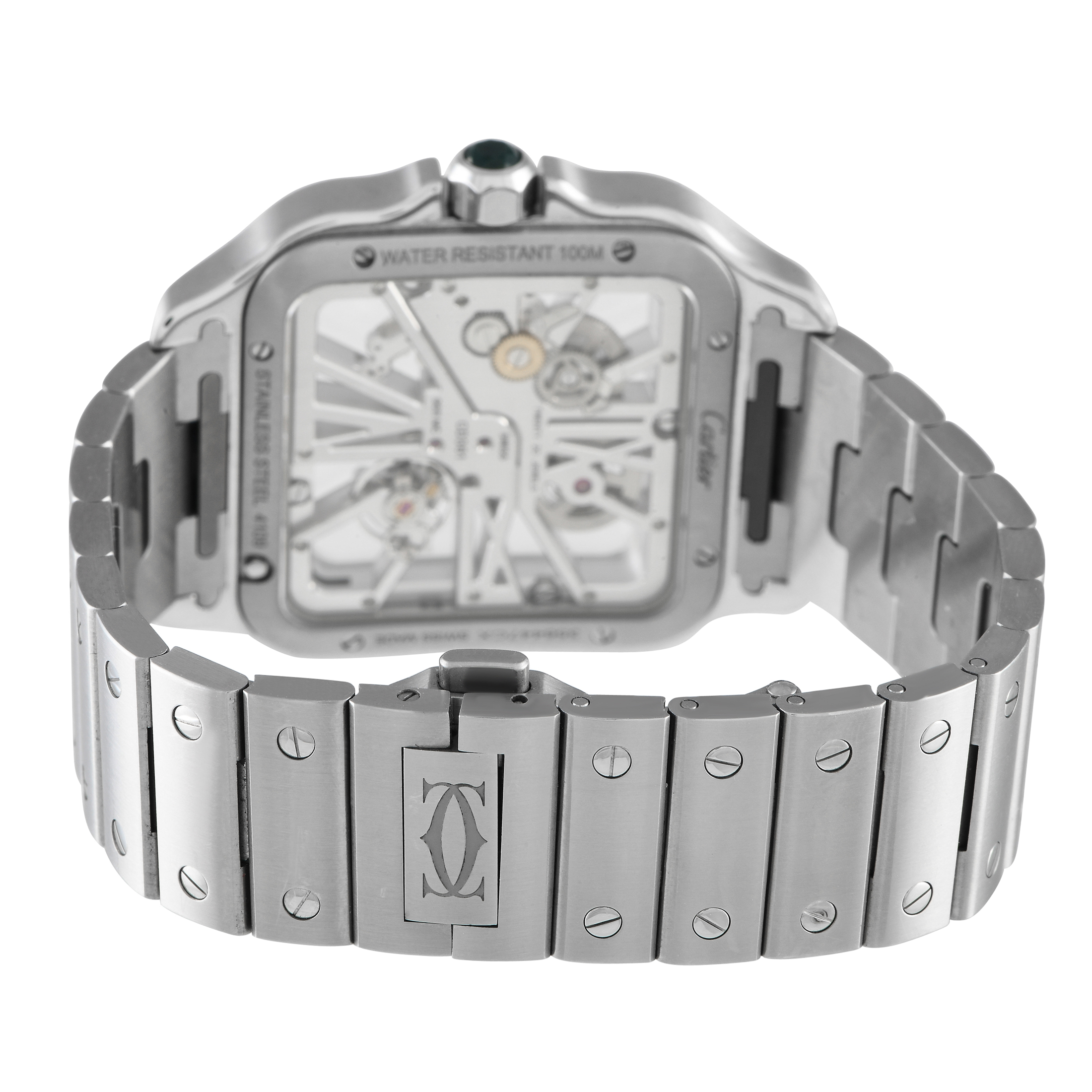 Cartier Santos de Cartier Green Skeleton Watch WHSA0028