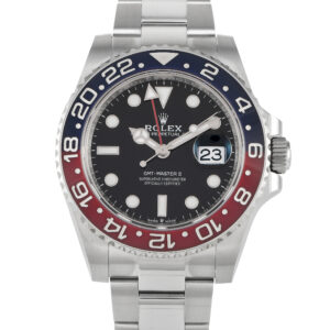 Pre-owned Rolex GMT-Master II Pepsi 40mm black dial red-blue Cerachrom bezel, ref. 126710BLRO