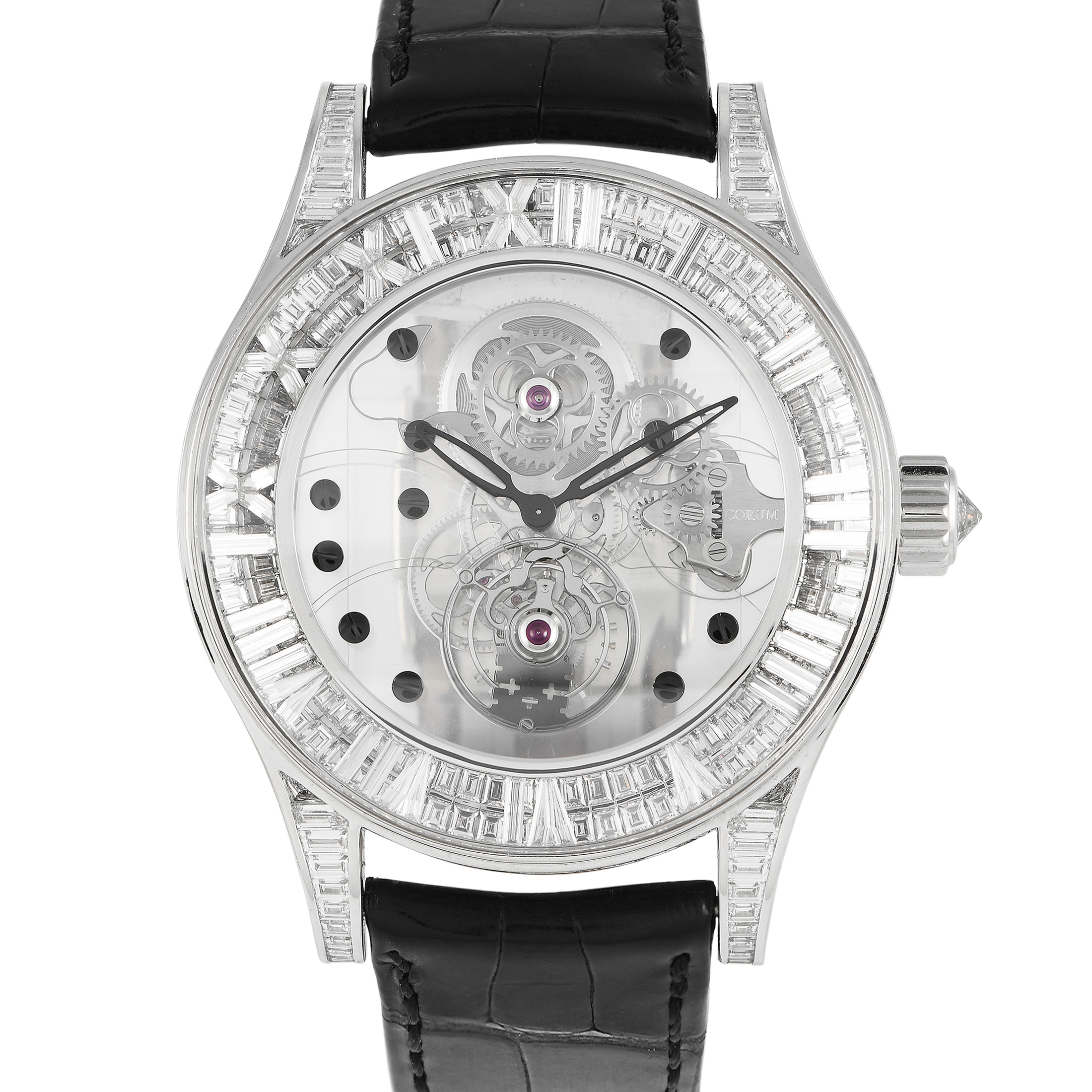 CORUM ROMVLVS 腕時計 本体 Corum Romvlvs Tourbillon Billionaire White Gold Diamond Watch