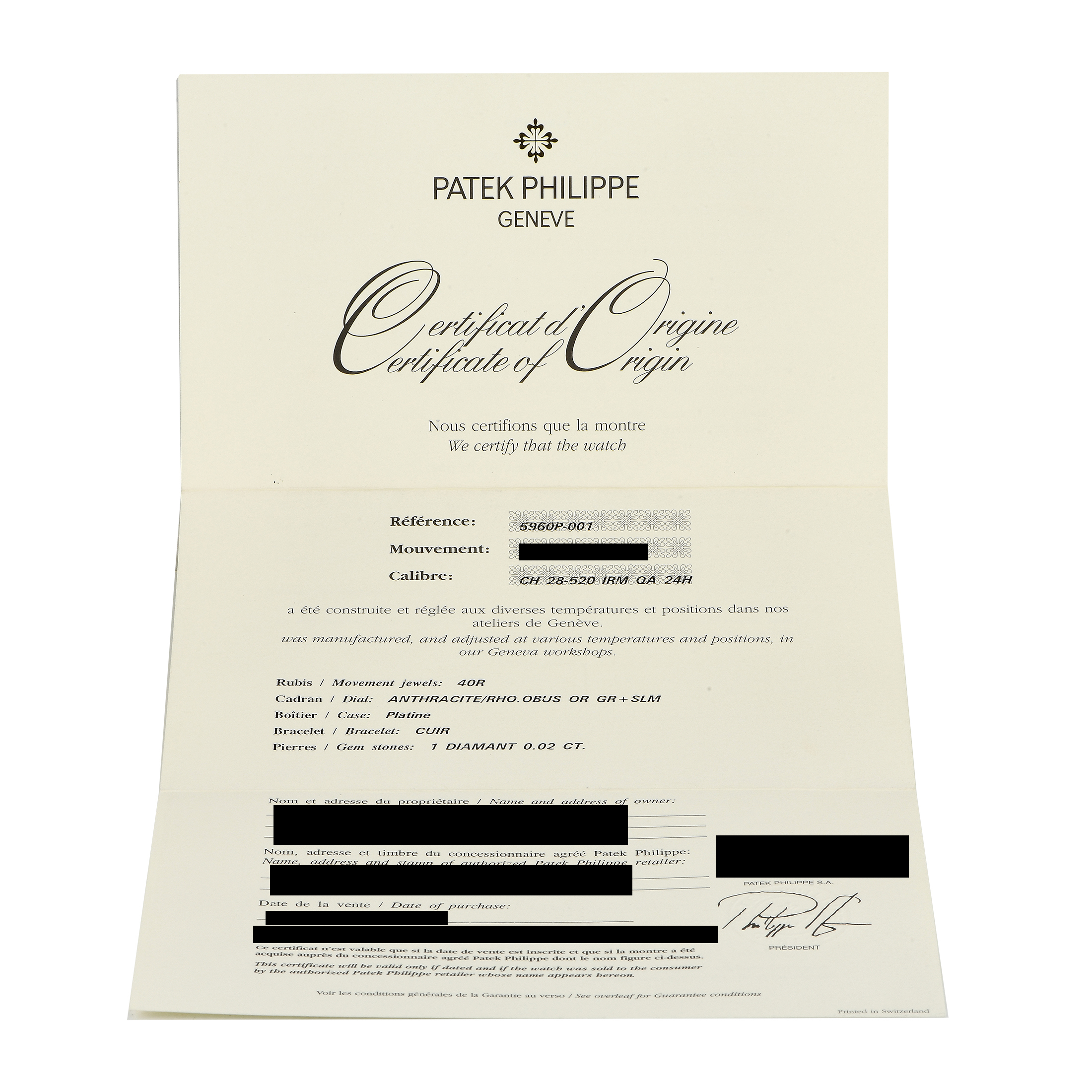 Patek Philippe Annual Calendar Chronograph Watch 5960P-001 - Image 5