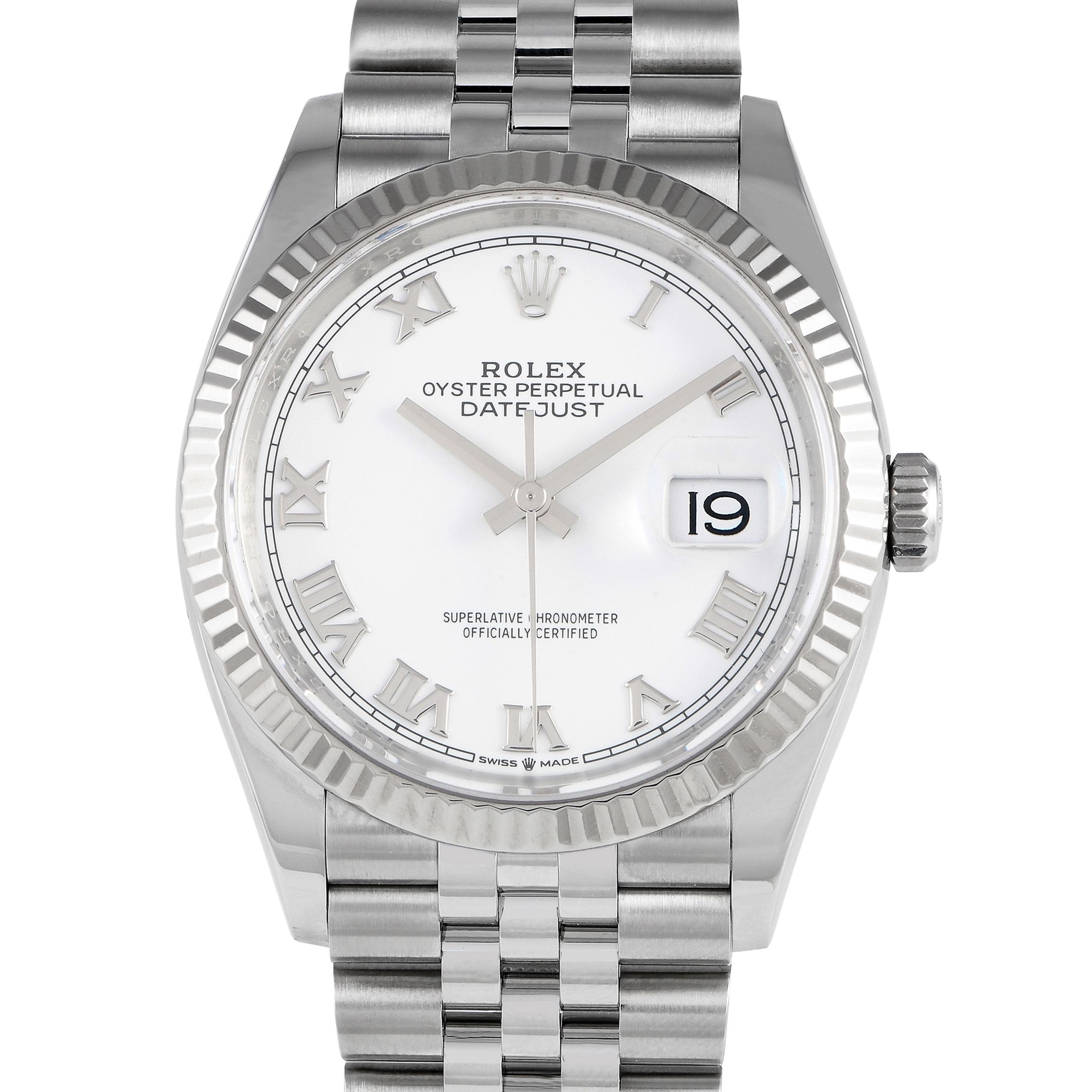 Rolex Datejust 36 White Roman Dial Watch 126234