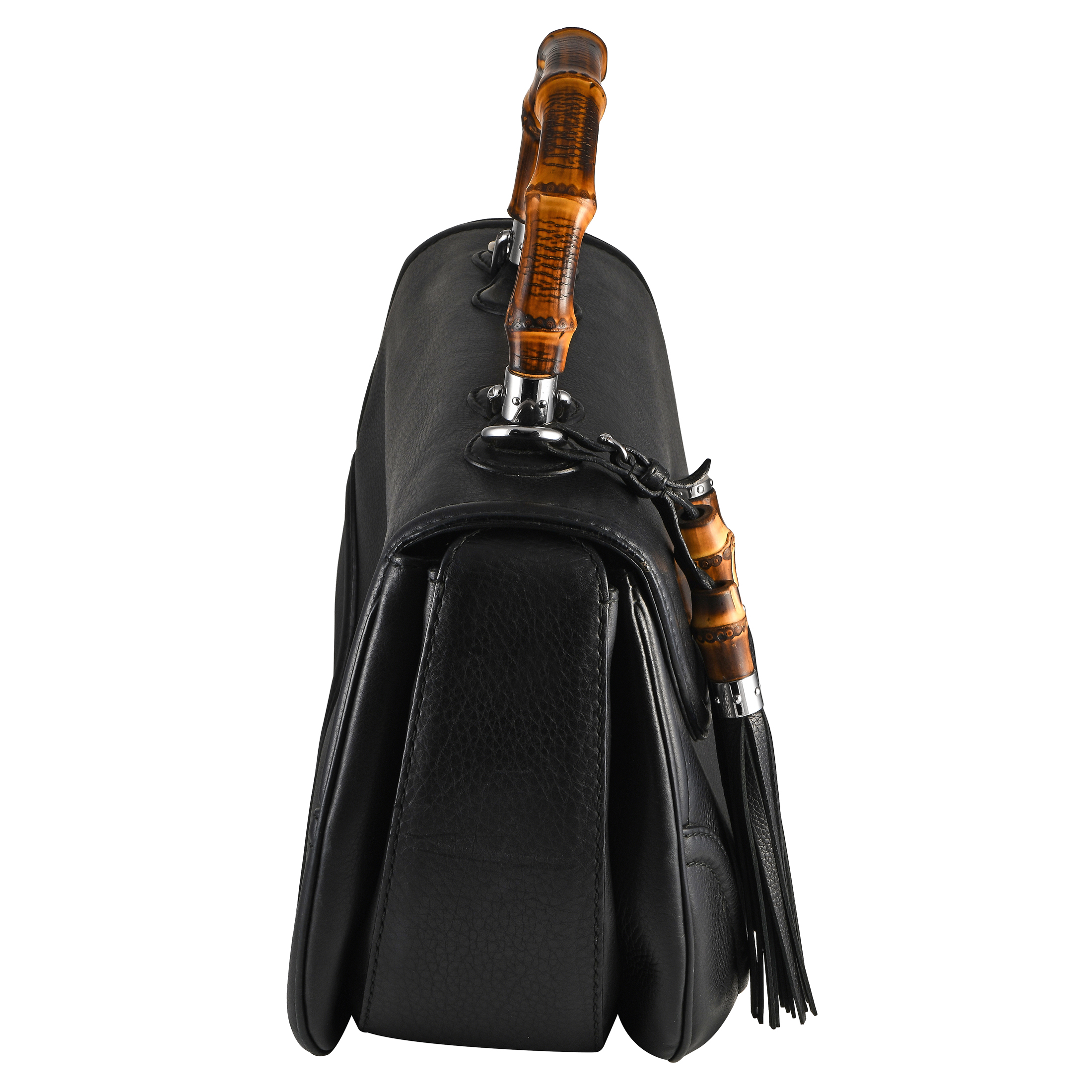 Gucci Bamboo Top Handle Tassel Leather Bag - Image 3