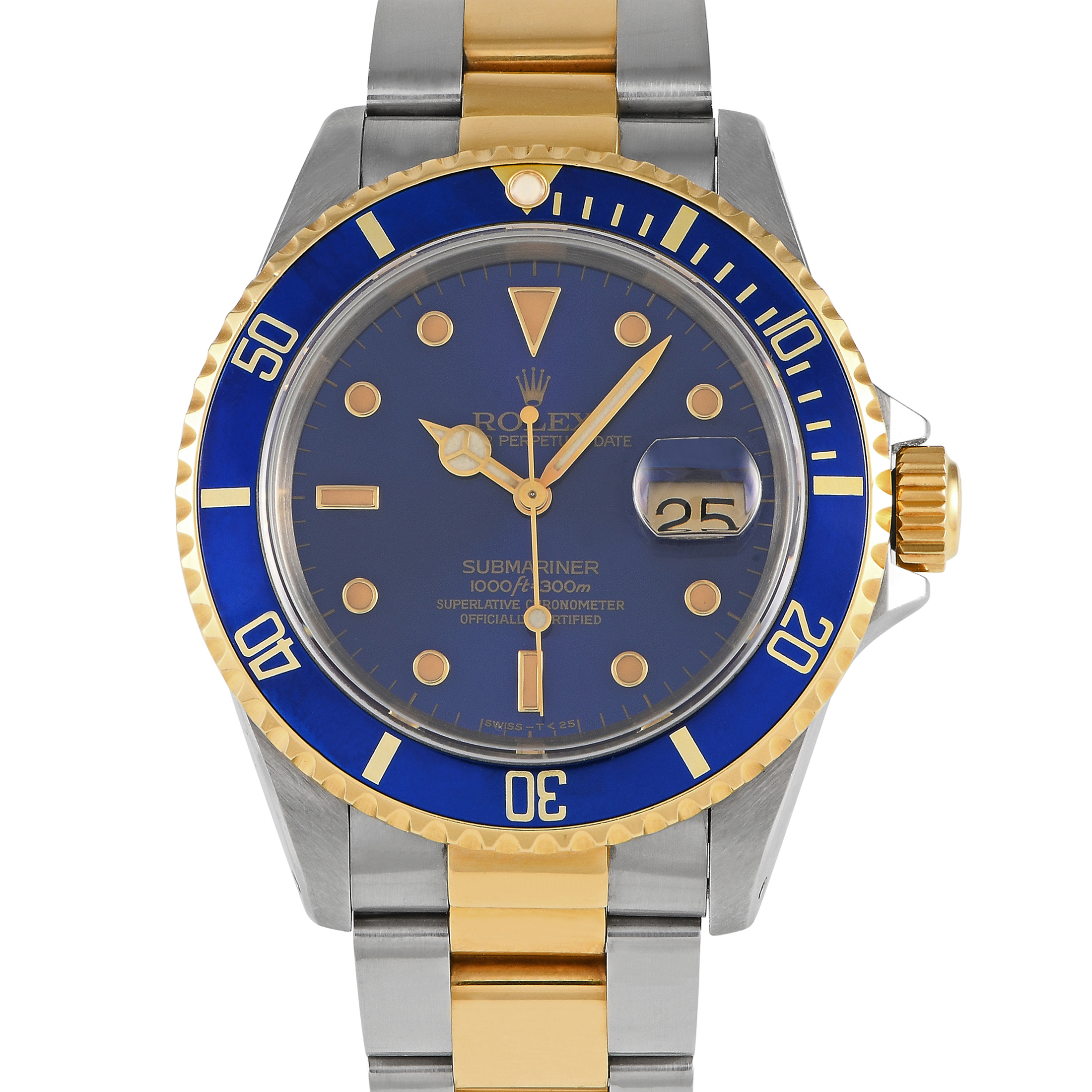 Rolex Submariner Blue Dial Watch 16613 - 40mm - Blue - -
