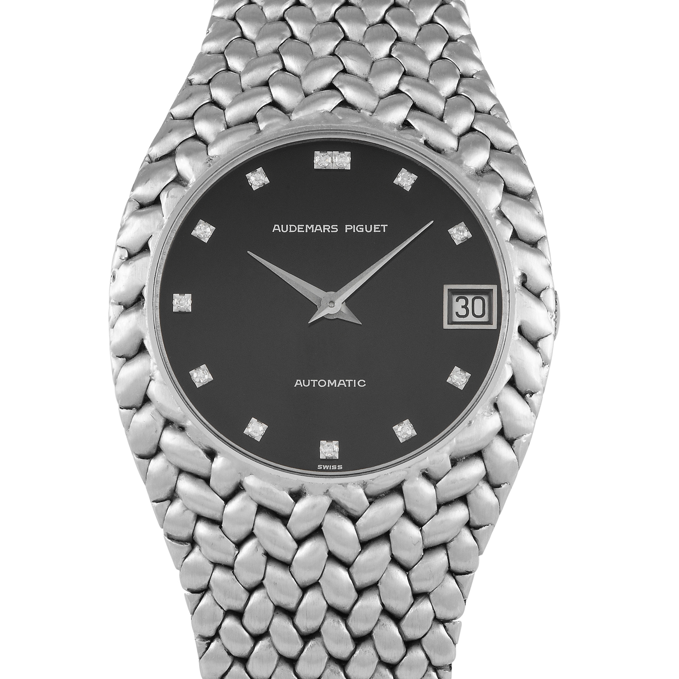 Audemars Piguet Cobra Onyx Double Diamond Dial 18K White Gold Watch 5403BC