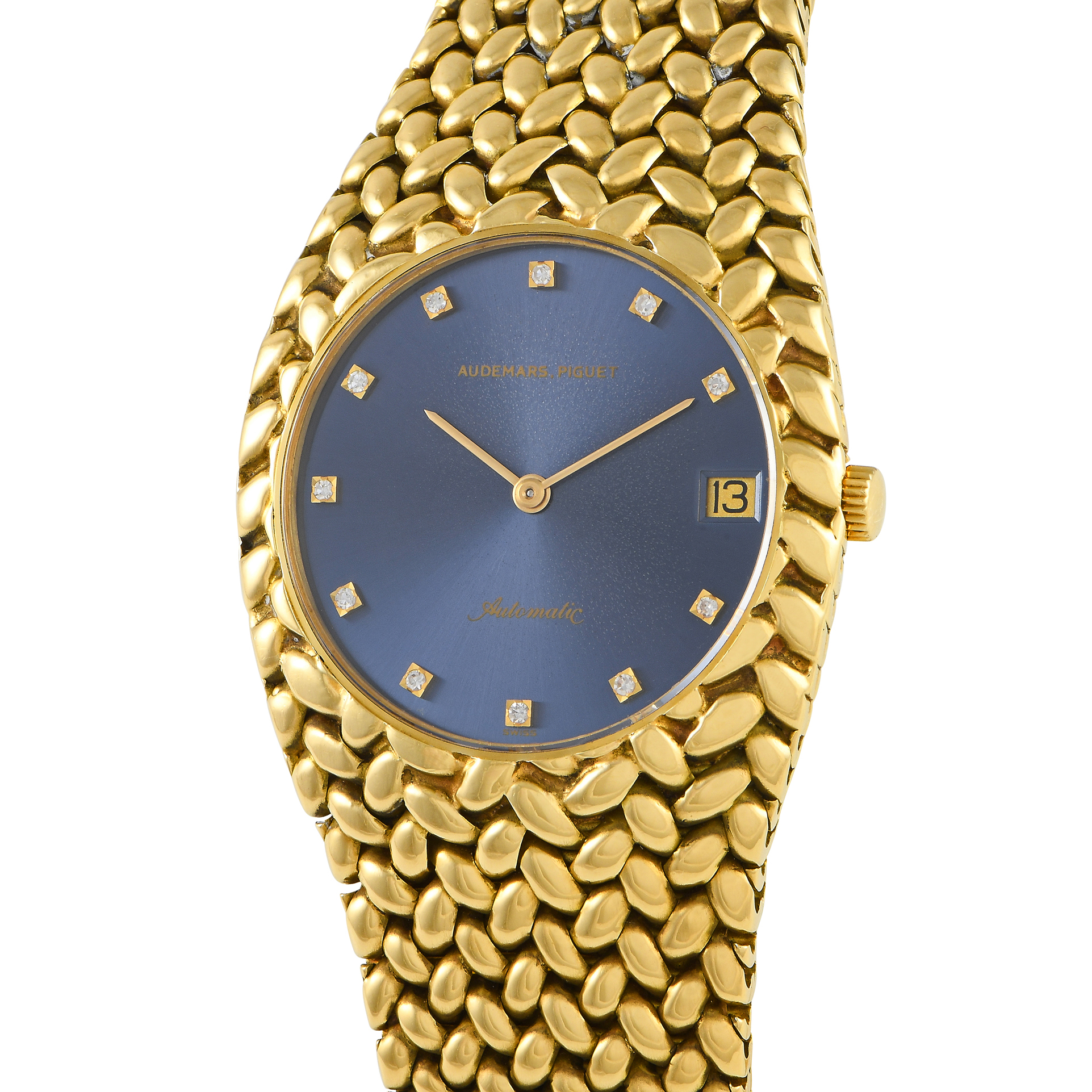 Audemars Piguet Cobra Blue Diamond Dial 18K Yellow Gold Watch 5403 - Image 2
