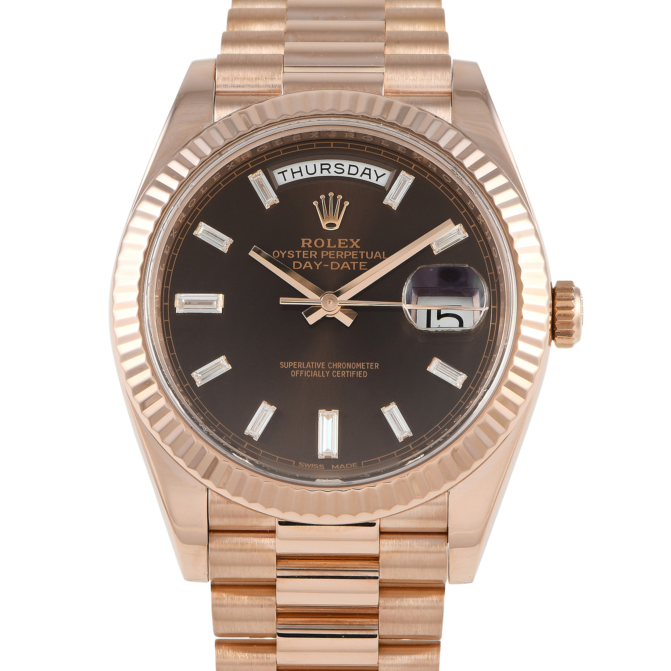 Rolex Day-Date 40 Diamond Chocolate Dial Watch 228235