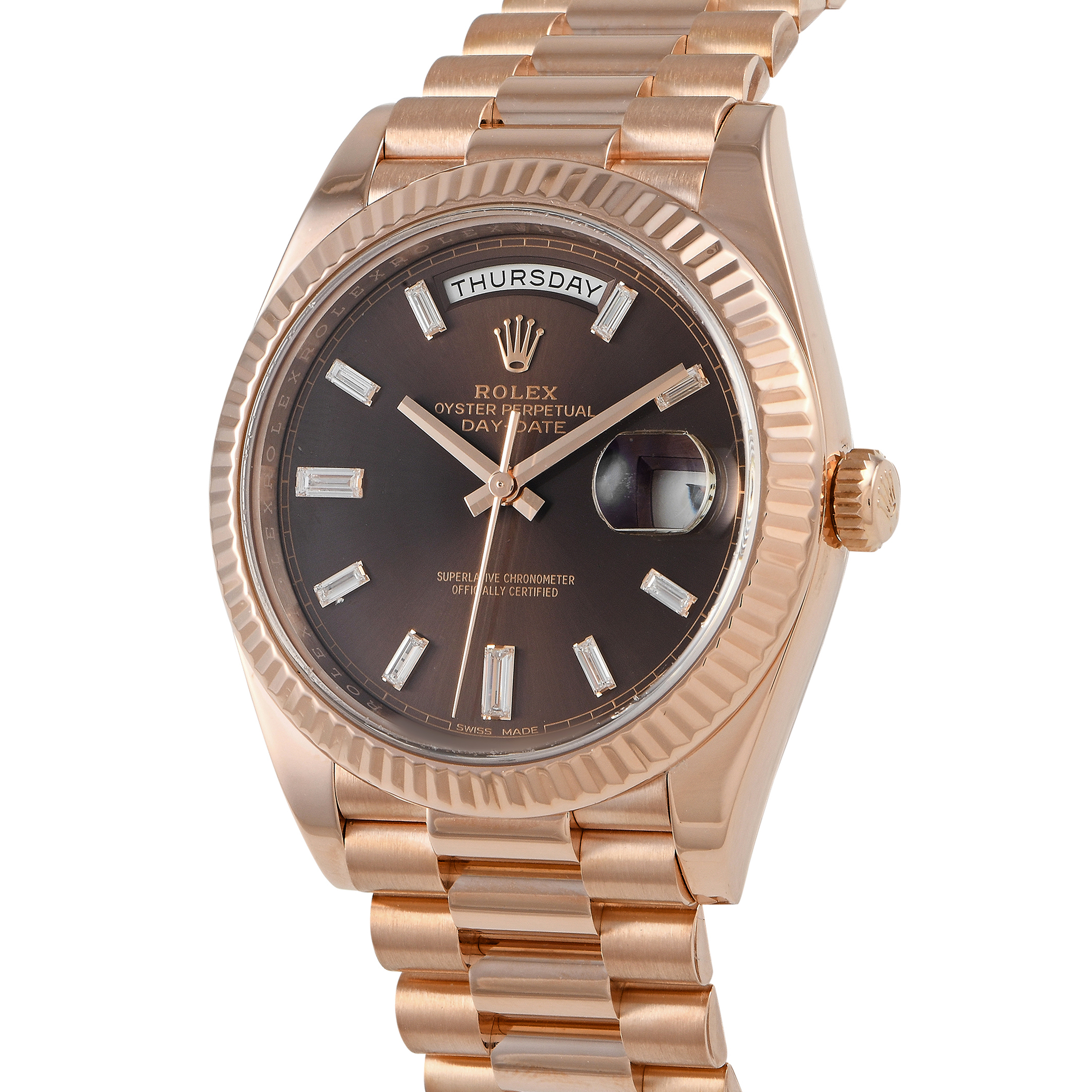 Rolex Day-Date 40 Diamond Chocolate Dial Watch 228235