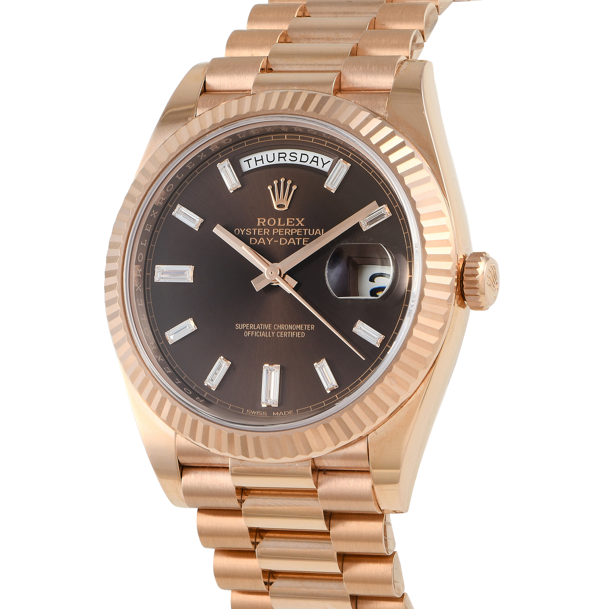Rolex Day-Date 40 Chocolate Diamond Dial Watch 228235 - Image 2