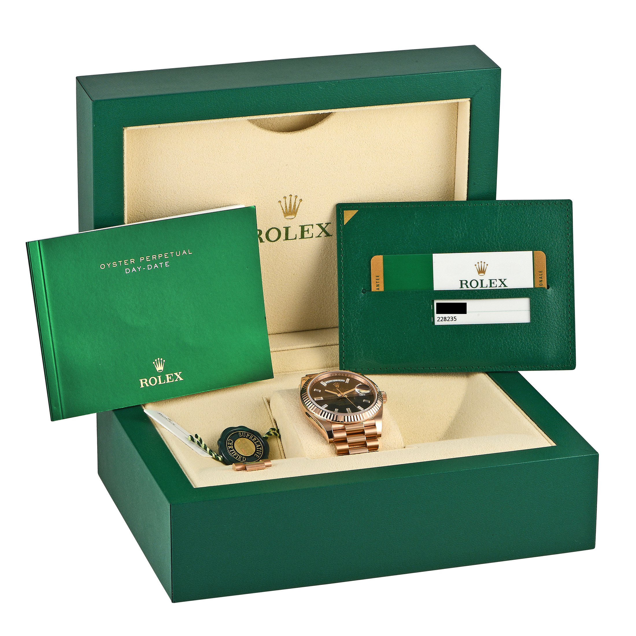 Rolex Day-Date 40 Chocolate Diamond Dial Watch 228235 - Image 5