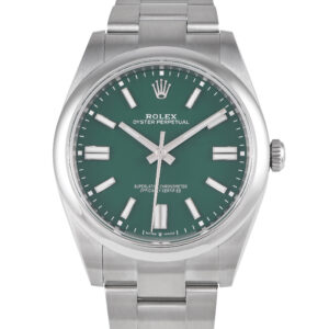 Pre-owned Rolex Oyster Perpetual 41 olive green dial, ref. 124300, circa 2024