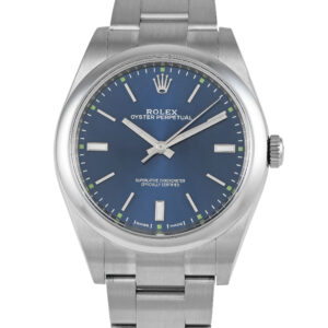Pre-owned Rolex Oyster Perpetual 39 blue dial on Oyster bracelet, ref. 114300