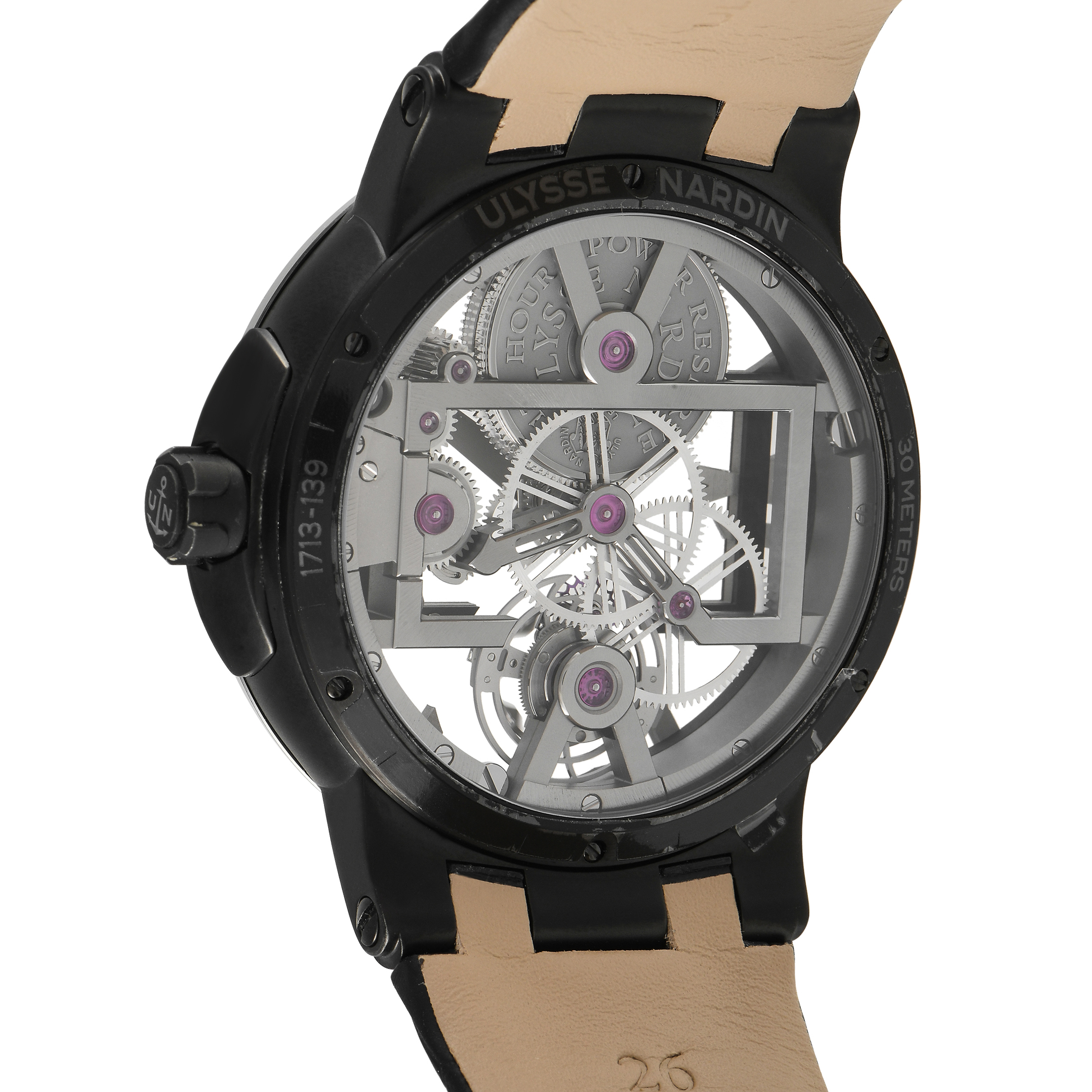 Ulysse Nardin Executive Skeleton Tourbillon Diamond Watch 1713-139/MAGIC-BLACK - Image 3