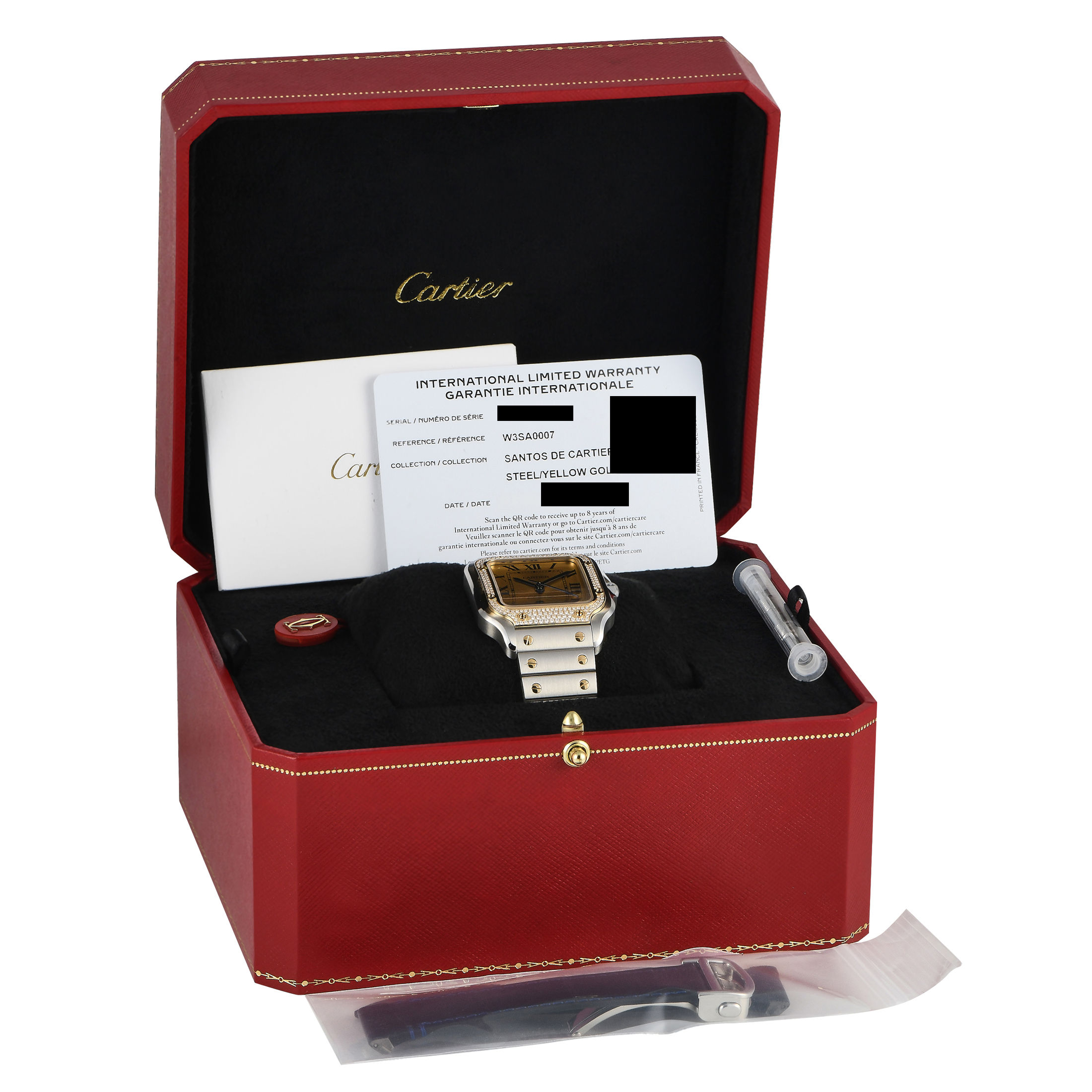 Cartier Santos Medium Model Diamond Bezel Watch W3SA0007 - Image 5