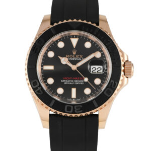 Pre-owned Rolex Yacht-Master 40 in 18ct Everose gold, black dial, ref. 126655