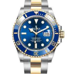 Pre-owned Rolex Submariner Date two-tone yellow gold and steel blue dial, ref. 126613LB