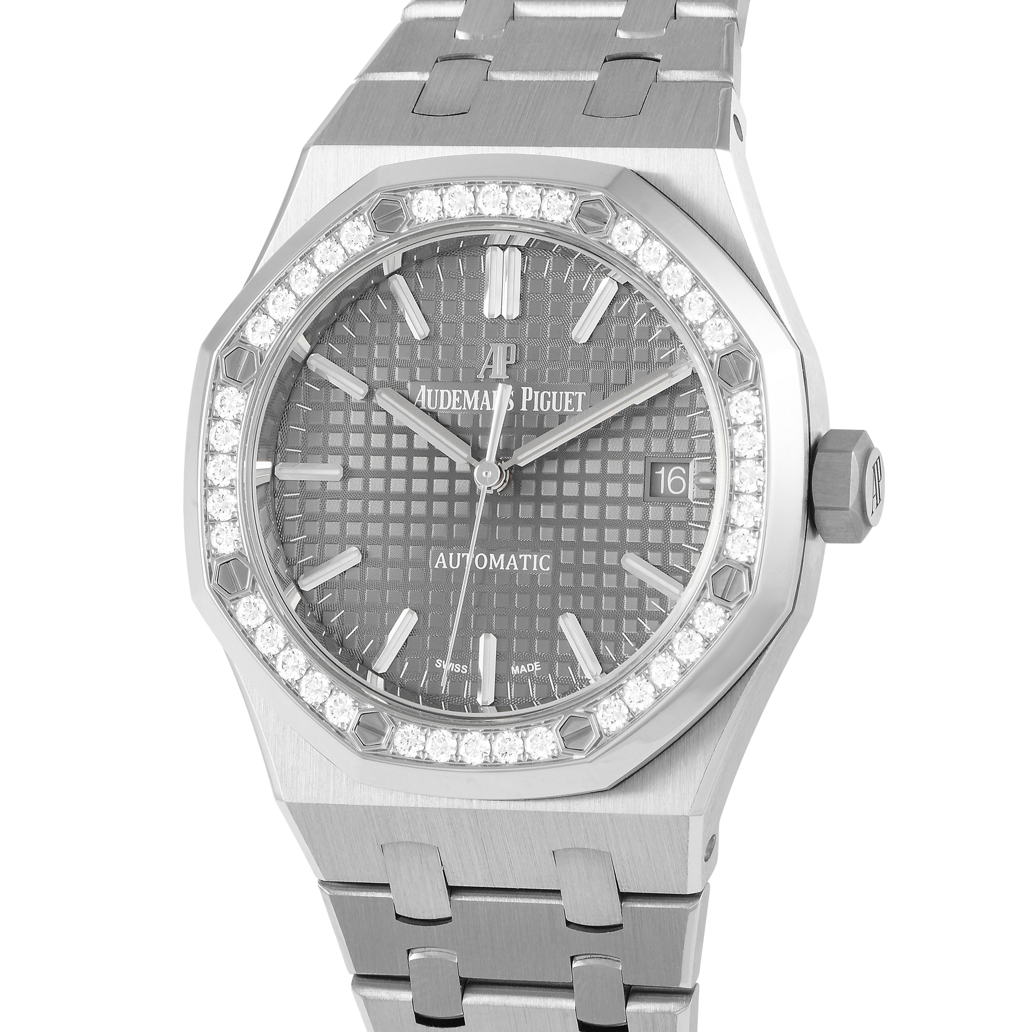 Audemars Piguet Royal Oak Diamond Bezel Gray Dial Automatic Watch 15451ST.ZZ.1256ST.02 - Image 2