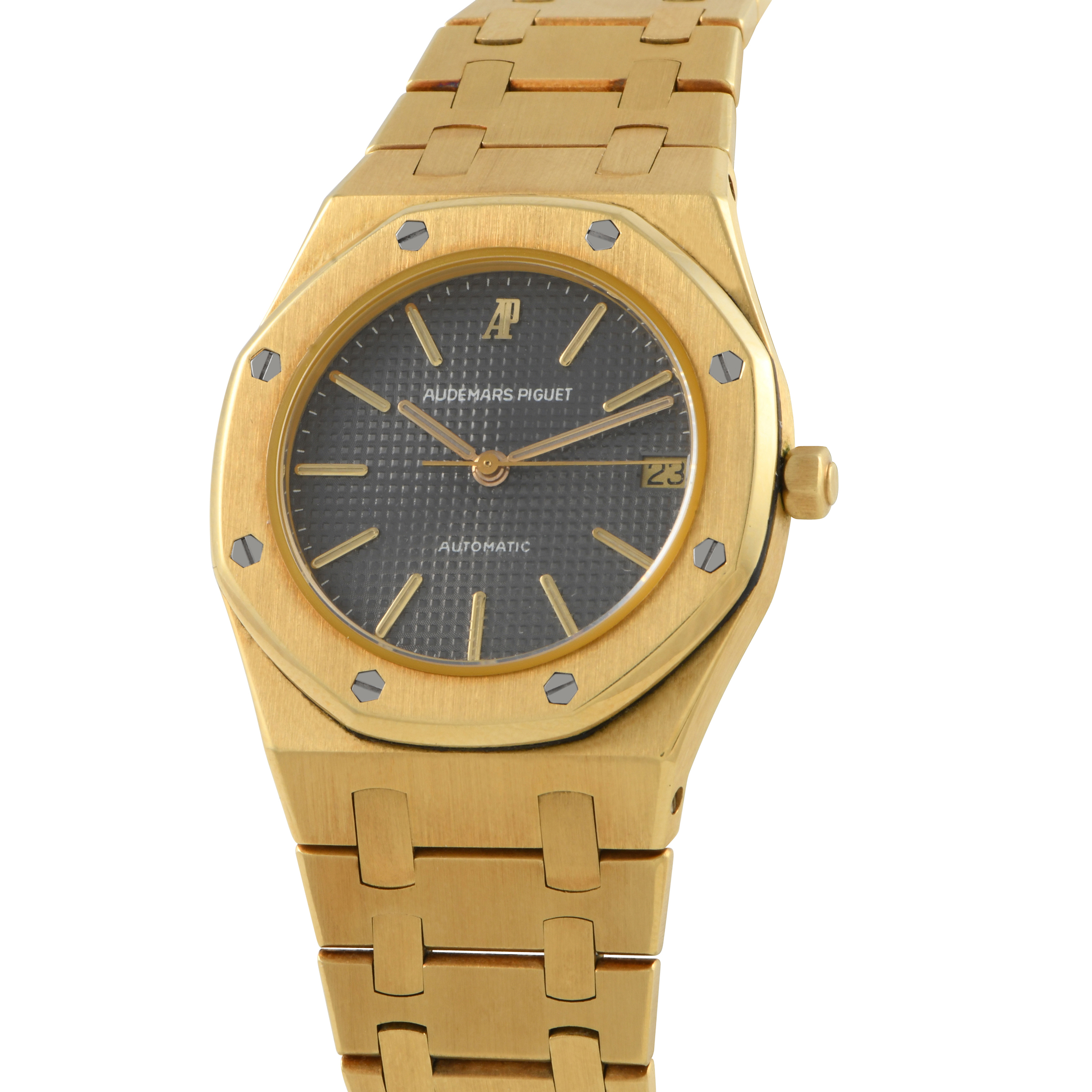 Audemars Piguet Royal Oak Slate Dial 18K Yellow Gold Watch 4100BA - Image 2