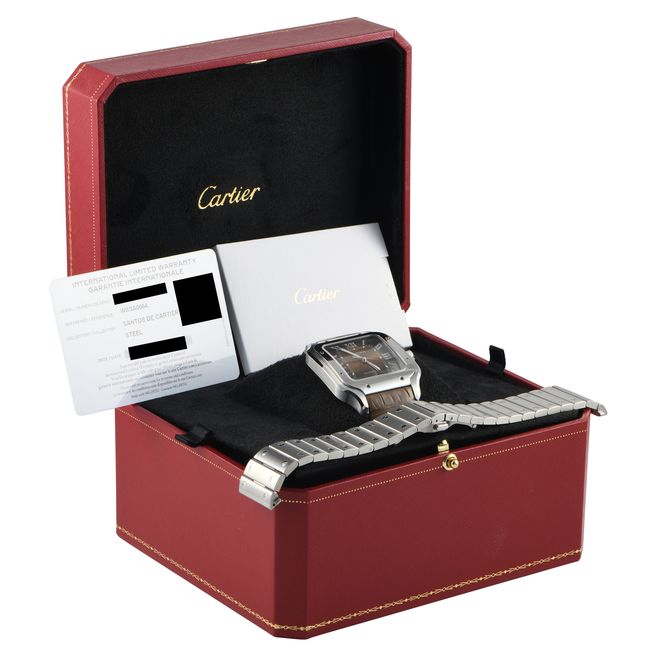 Cartier Santos Brown Sunburst Dial Watch WSSA0064 - Image 5