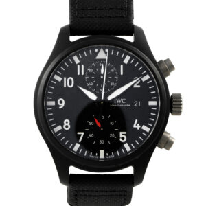 Pre-owned IWC Pilots Chronograph Top Gun ceramic 46mm flyback black dial IW388007