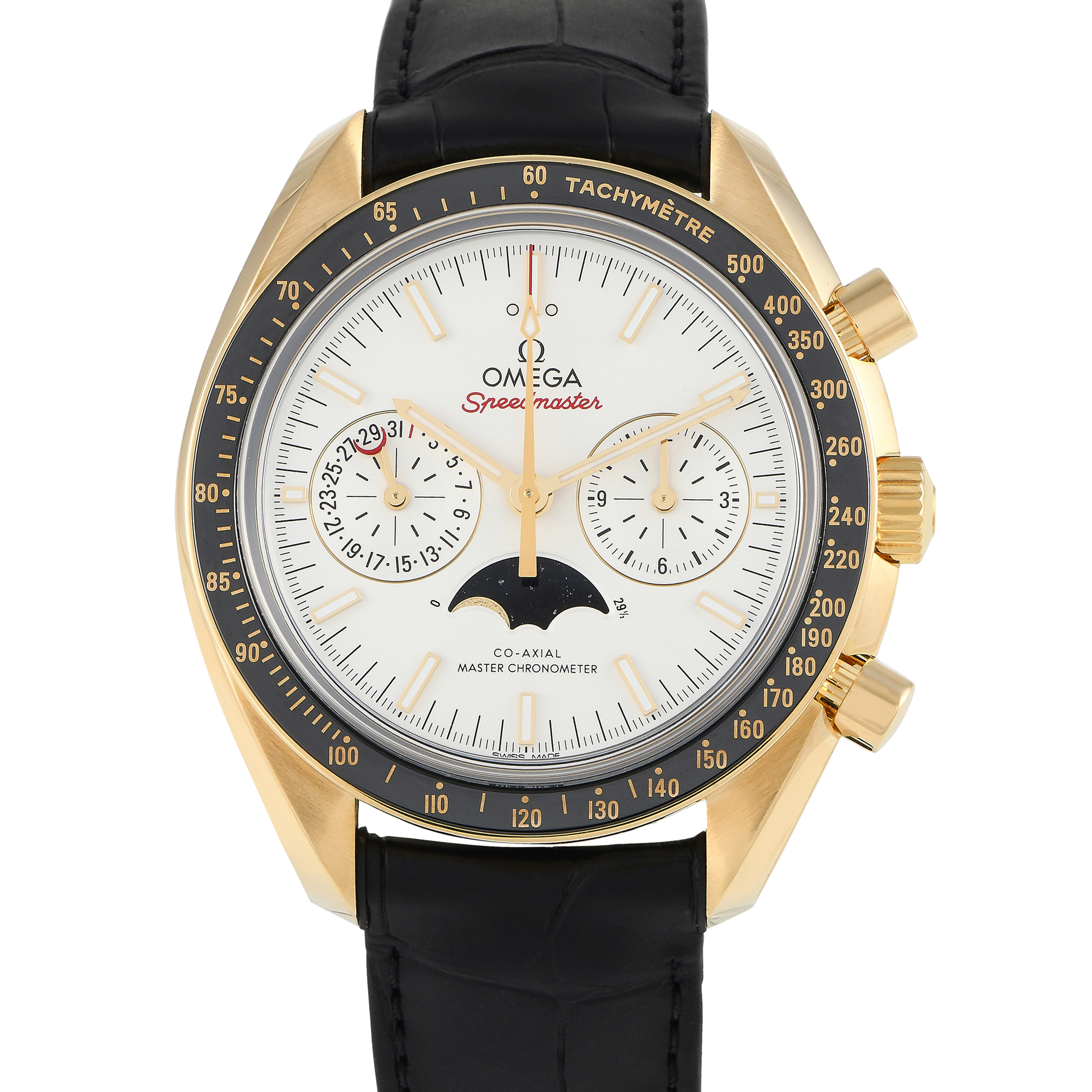 Omega Speedmaster Moonphase Yellow Gold Watch 304.63.44.52.02.001