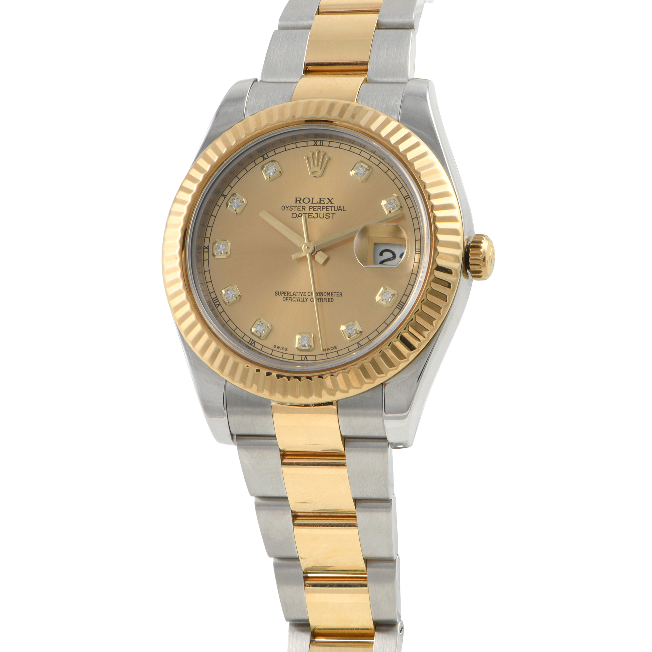 Rolex Datejust 41 Champagne Diamond Dial Watch 116333 - Image 2