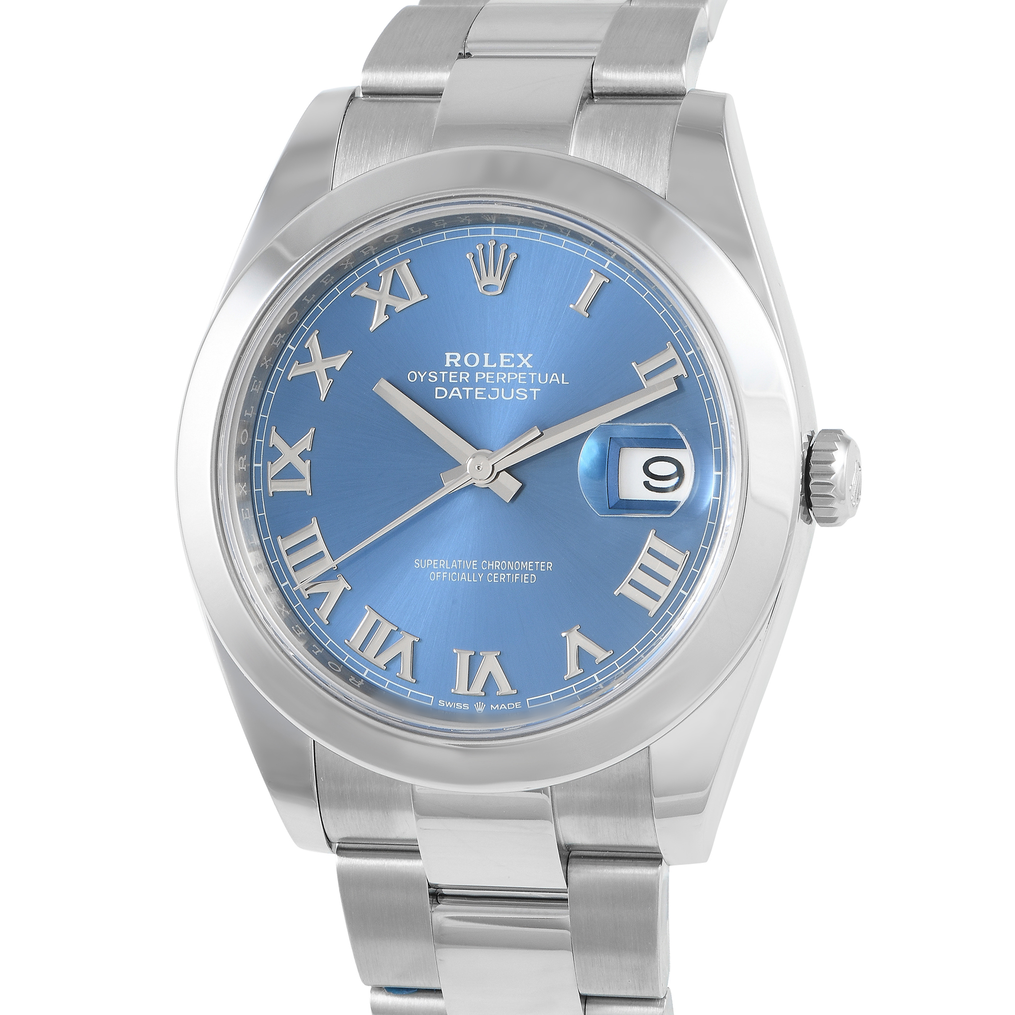 Rolex Datejust 41 Azzurro Blue Roman Dial Watch 126300 - Image 2