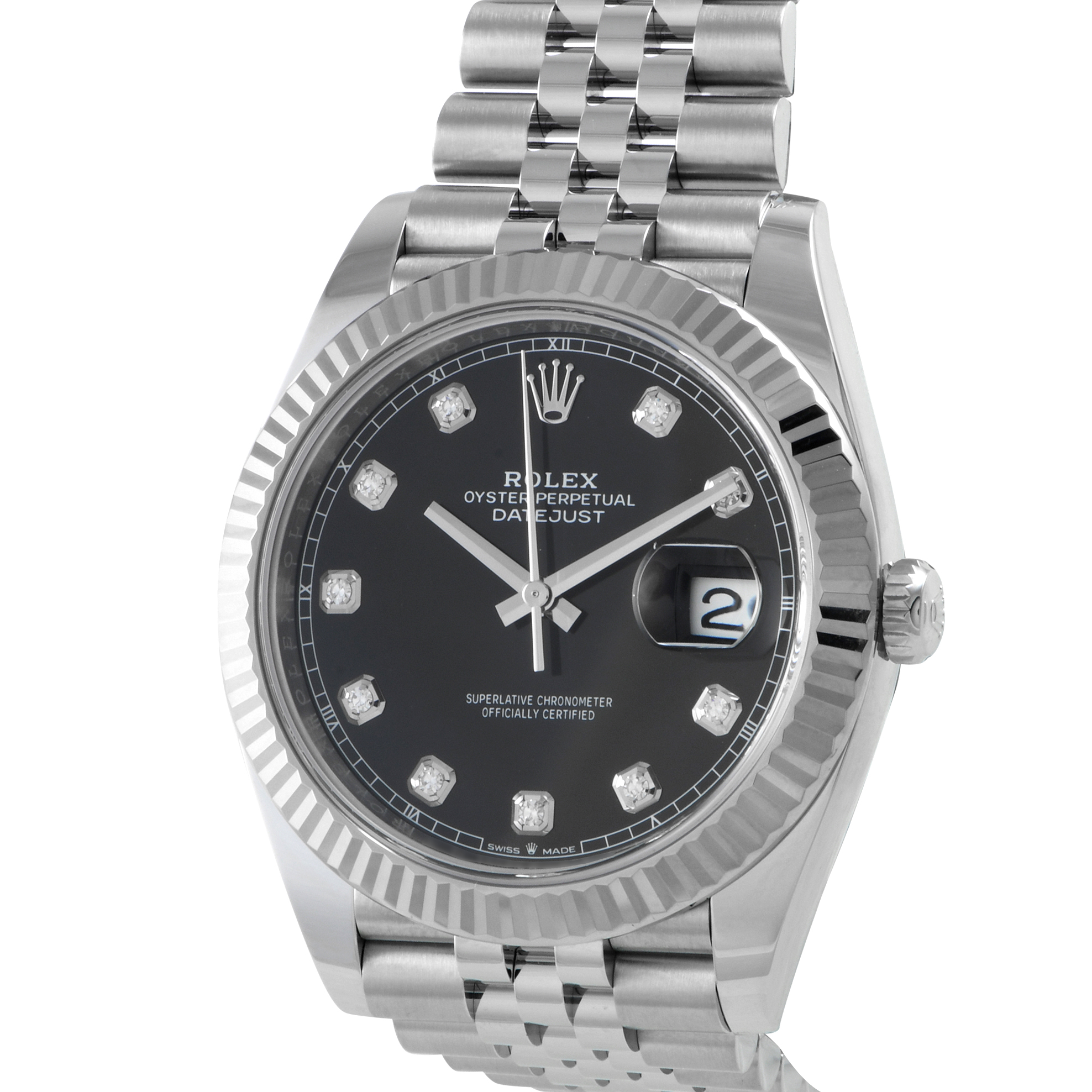 Rolex Datejust 41 Bright Black Diamond-Set Dial Watch 126334 - Image 2
