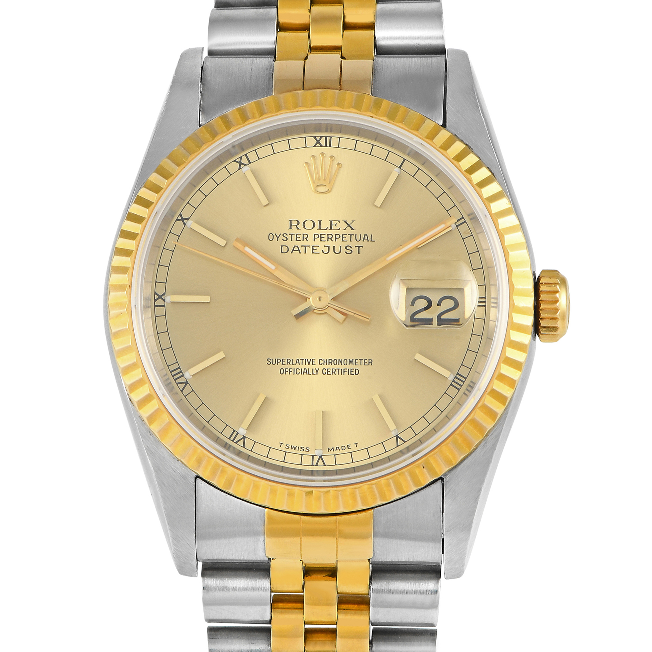 Rolex Datejust 36 Champagne Dial Watch 16233