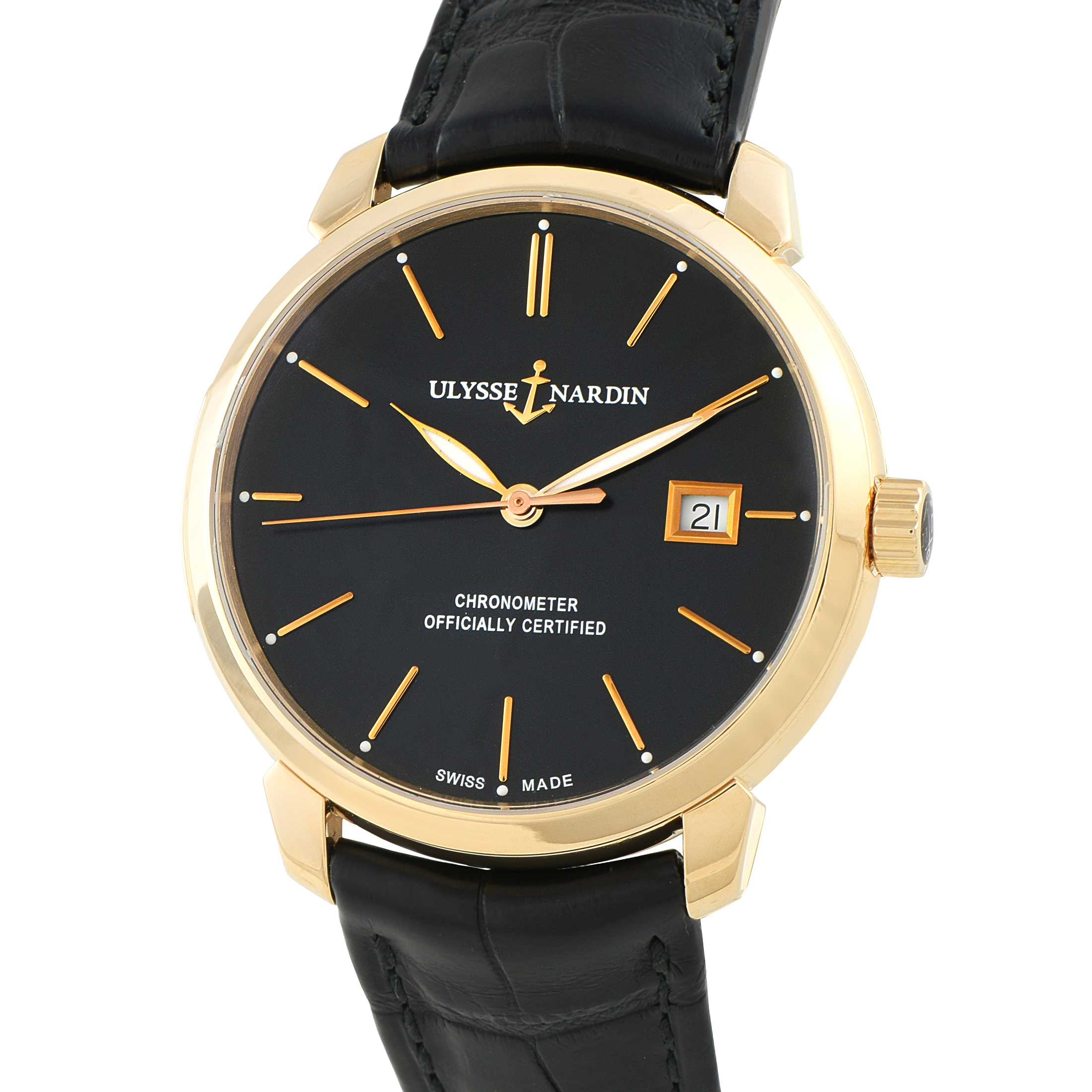 Ulysse Nardin Classico Black Dial Rose Gold Watch 8156-111 - Image 2